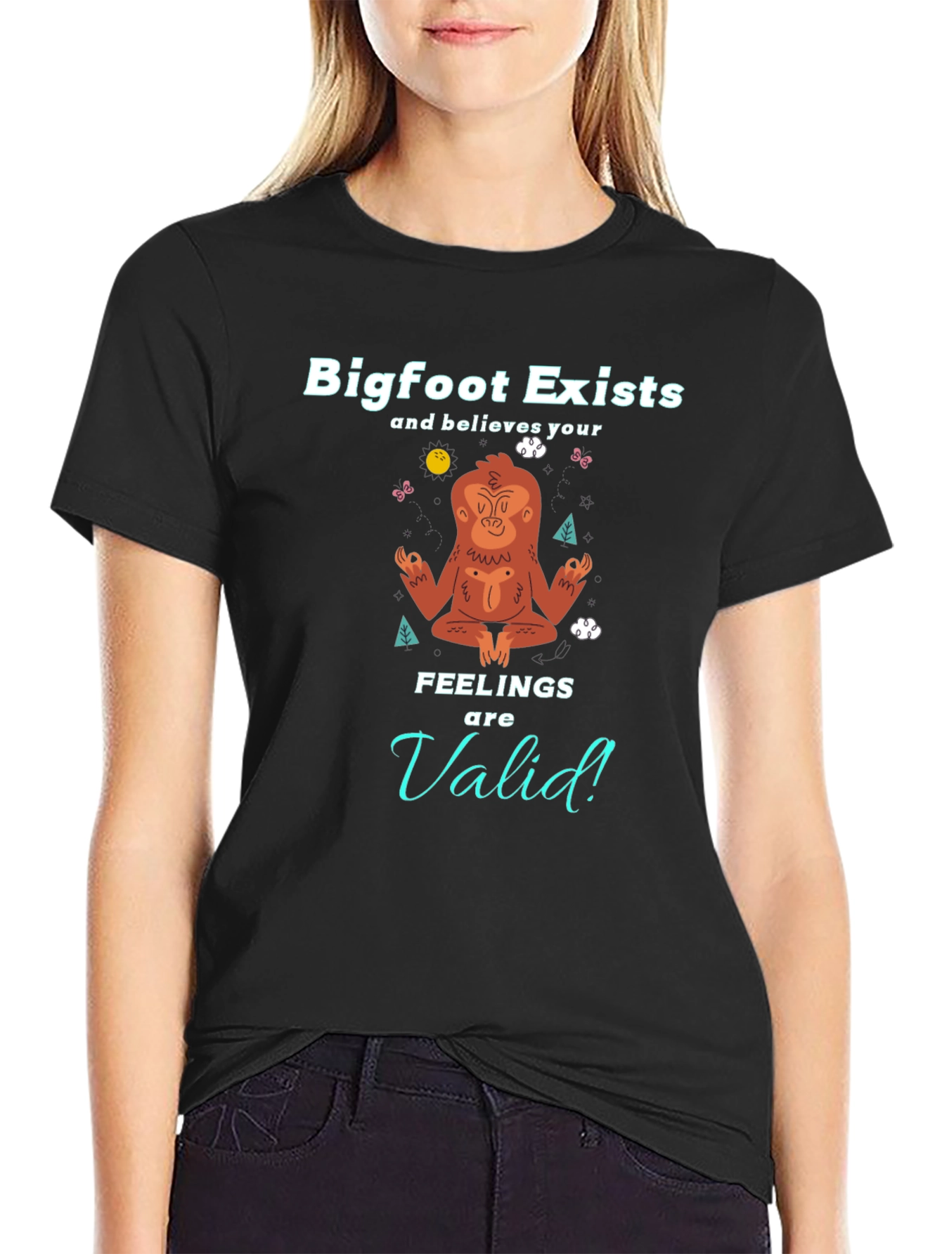 Bigfoot Exists Meditation T-Shirt