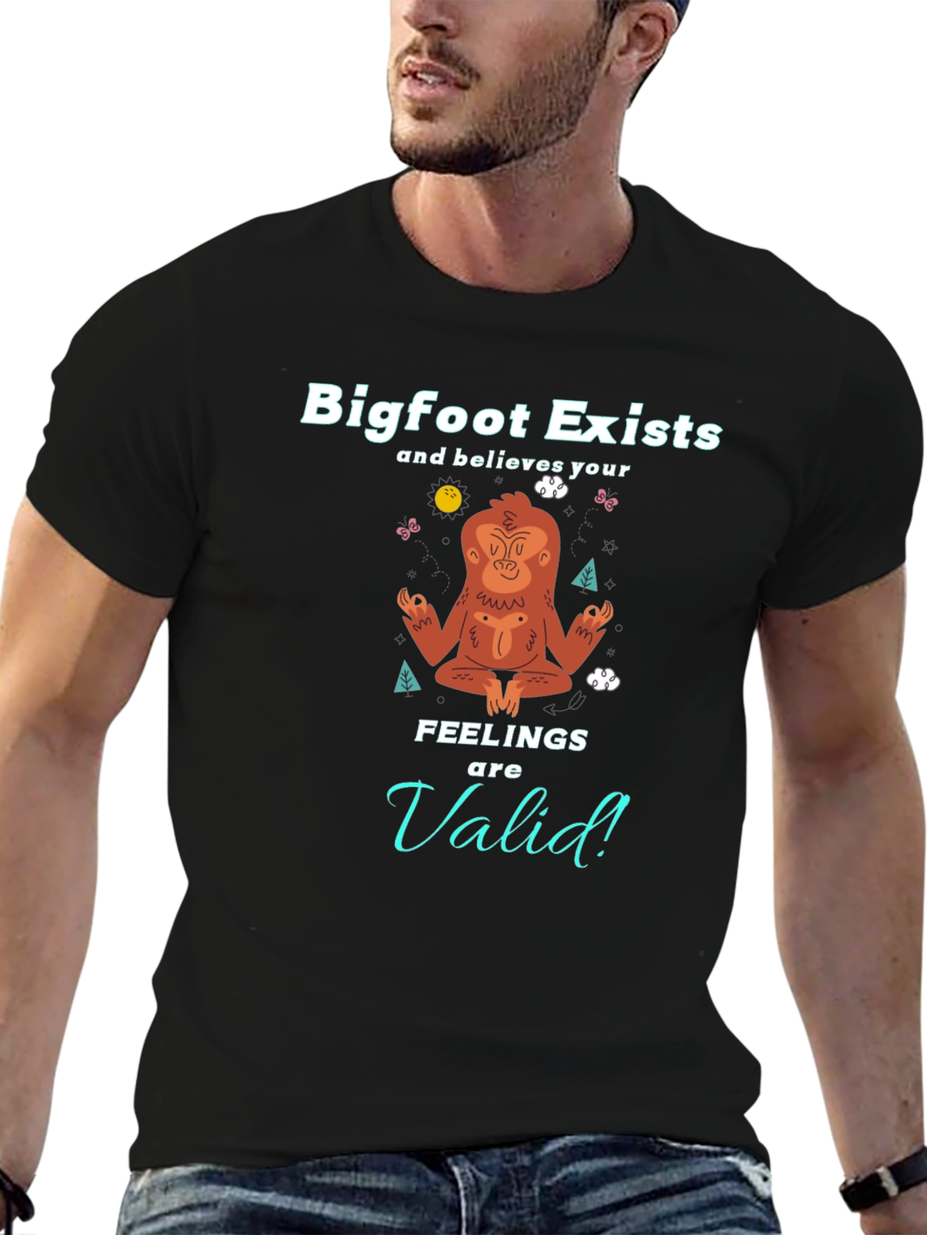 Bigfoot Exists Meditation T-Shirt