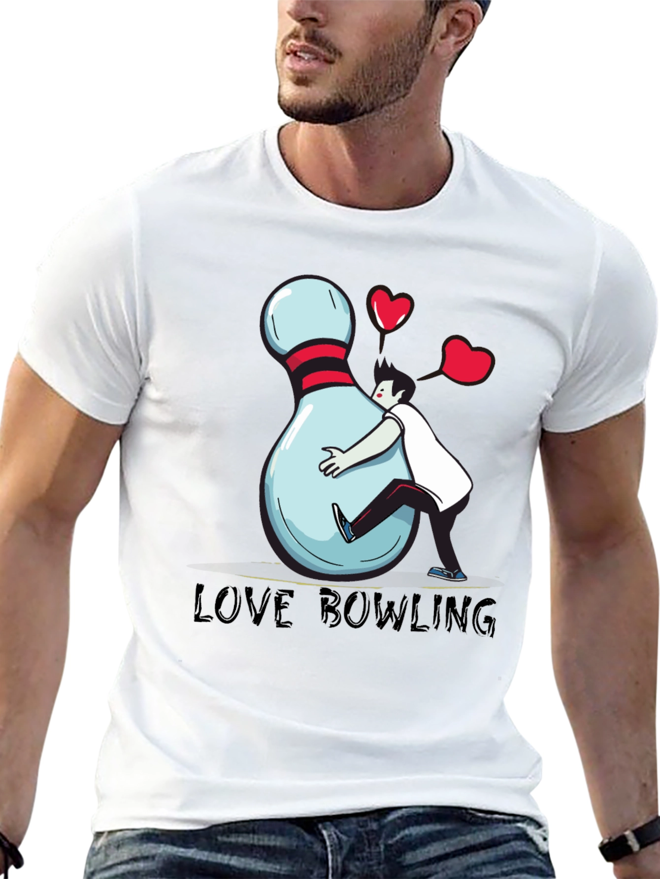 Love Bowling Graphic T-Shirt - Unisex Cotton Tee