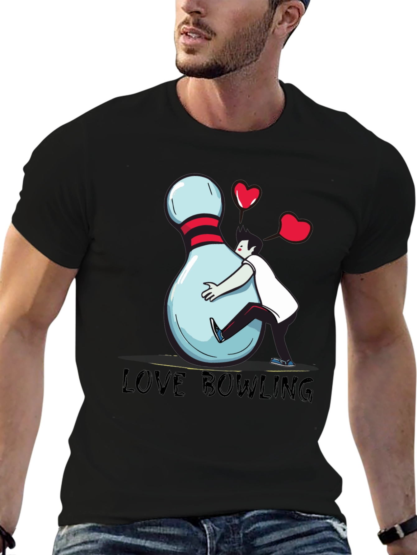 Love Bowling Graphic T-Shirt - Unisex Cotton Tee