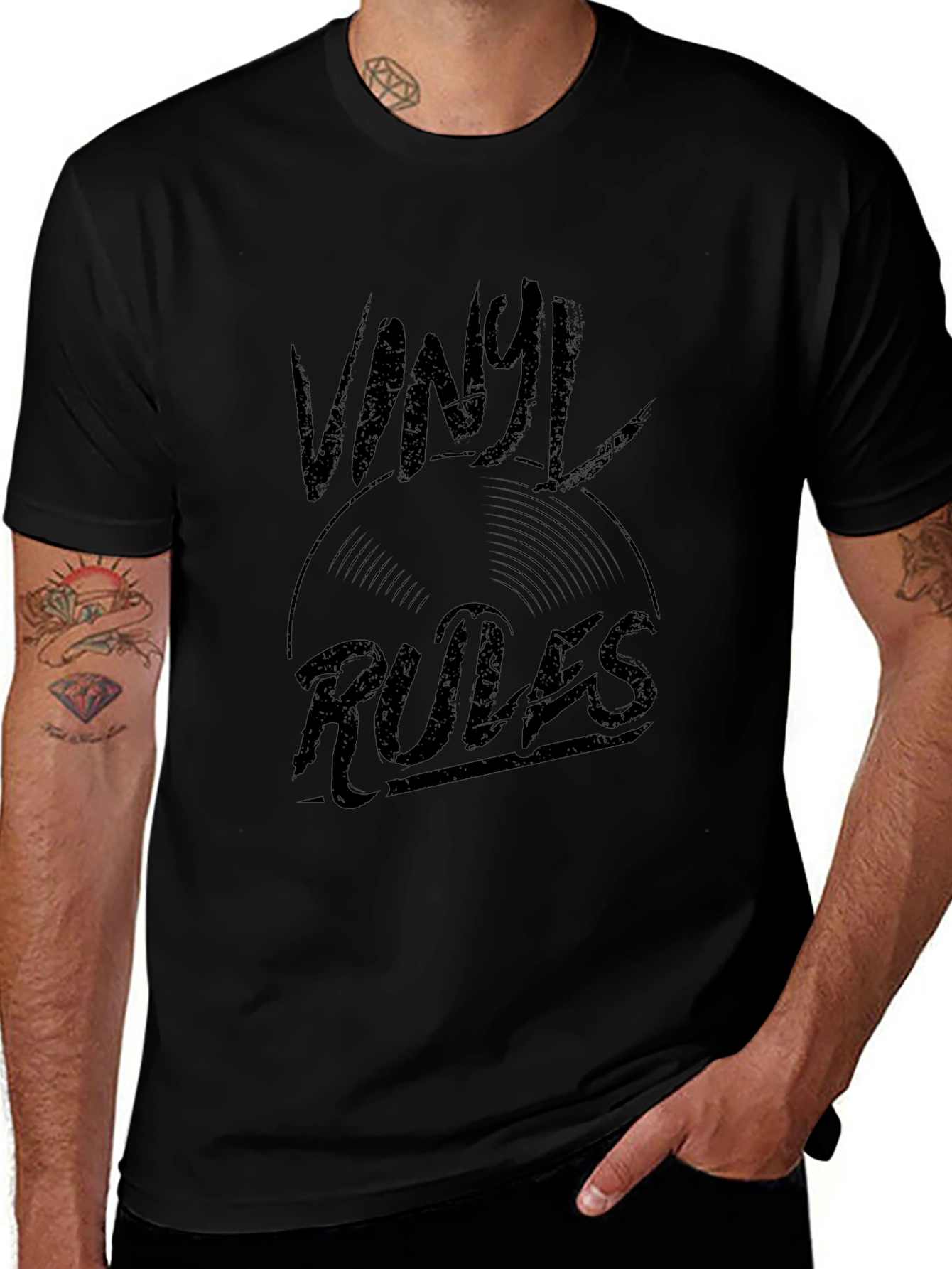 Vinyl Rules Graphic Tee - Music Lovers T-Shirt