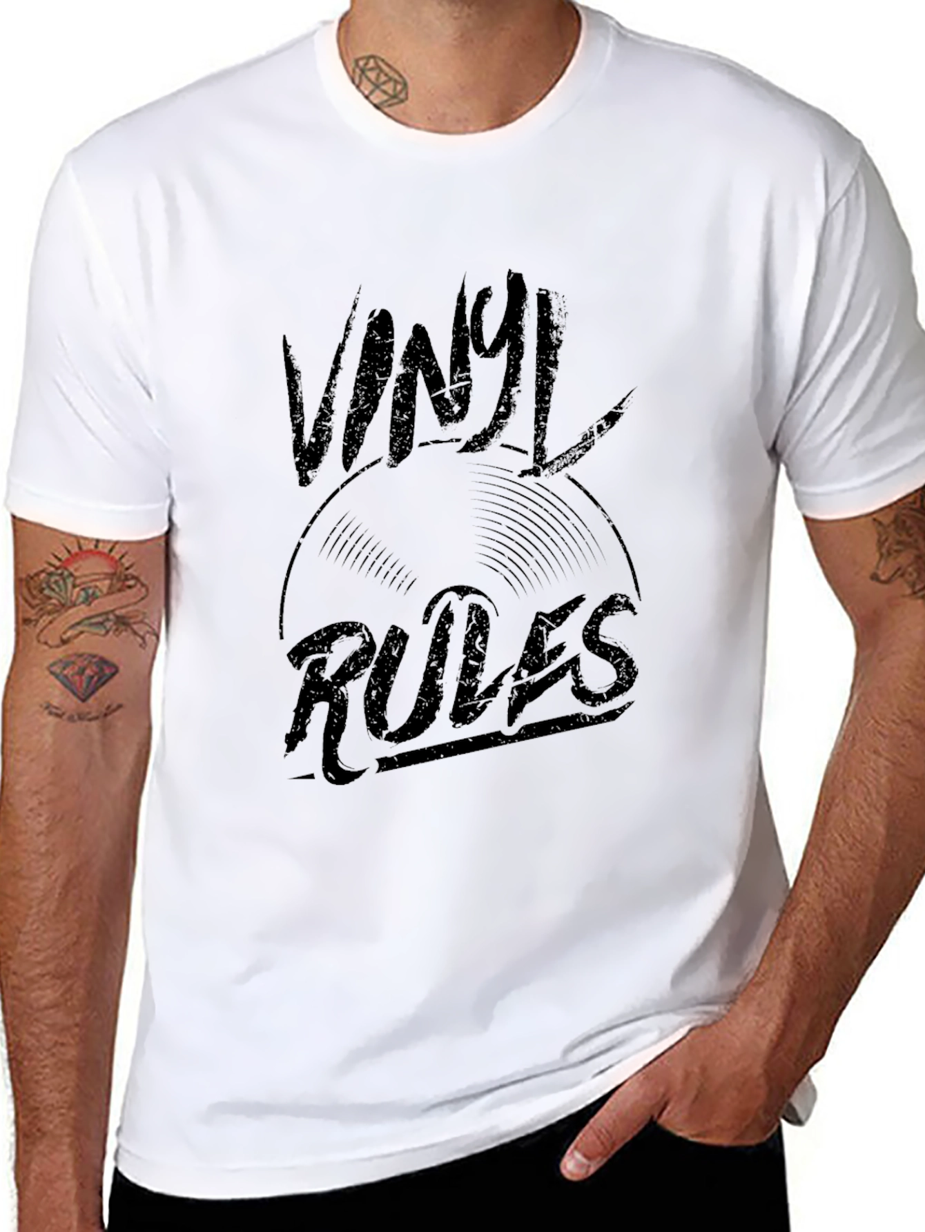 Vinyl Rules Graphic Tee - Music Lovers T-Shirt
