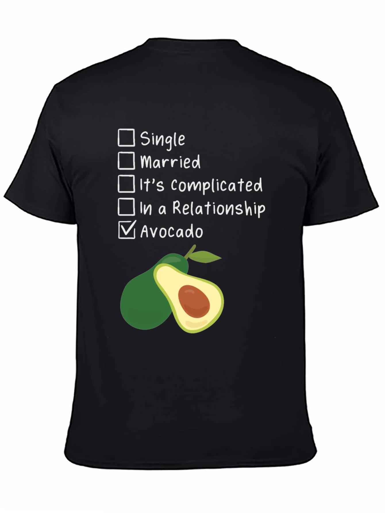 Avocado Relationship Status Graphic T-Shirt