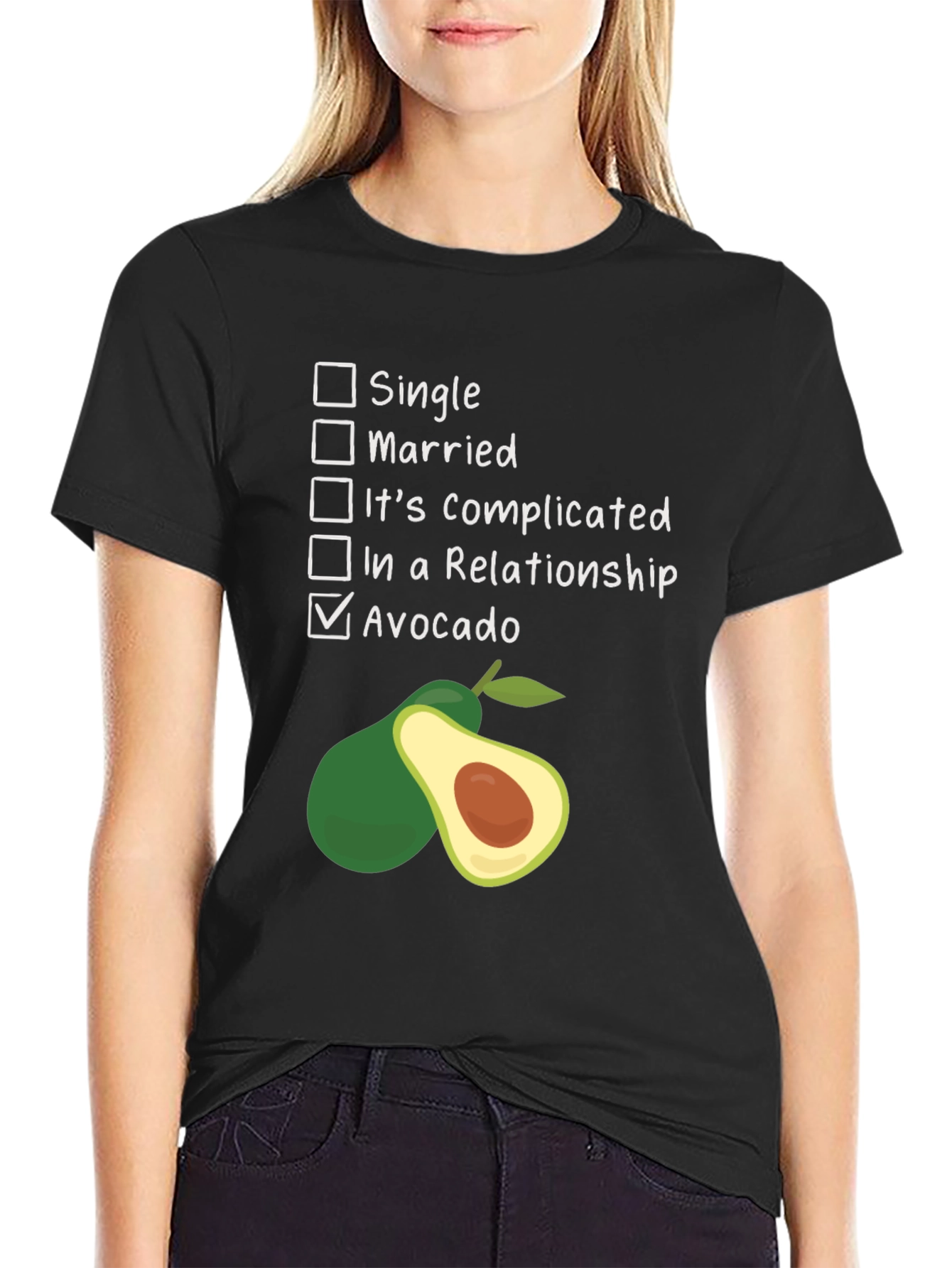 Avocado Relationship Status Graphic T-Shirt