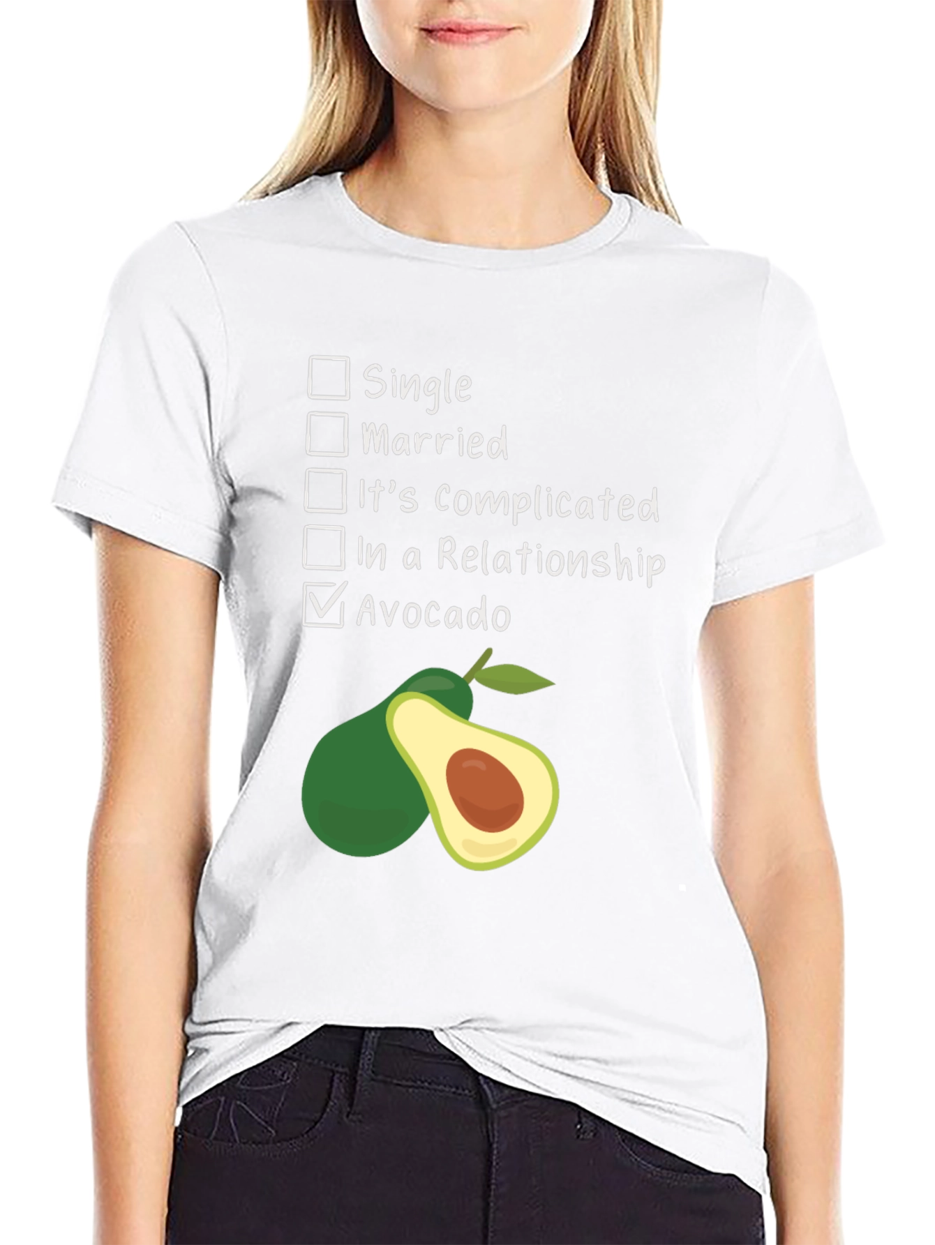 Avocado Relationship Status Graphic T-Shirt