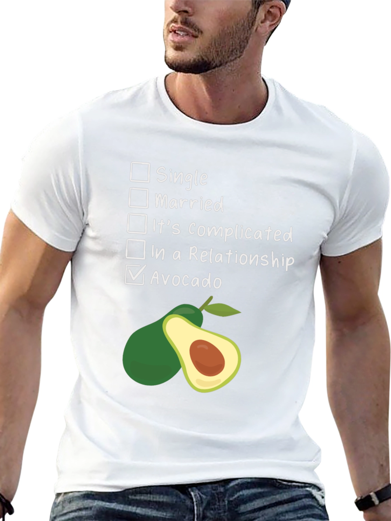 Avocado Relationship Status Graphic T-Shirt