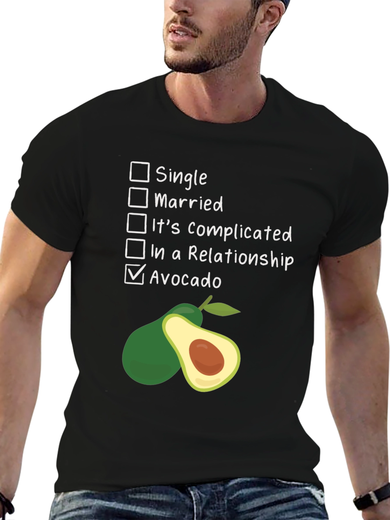Avocado Relationship Status Graphic T-Shirt