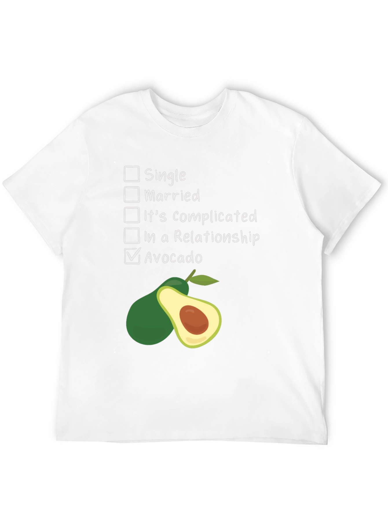 Avocado Relationship Status Graphic T-Shirt