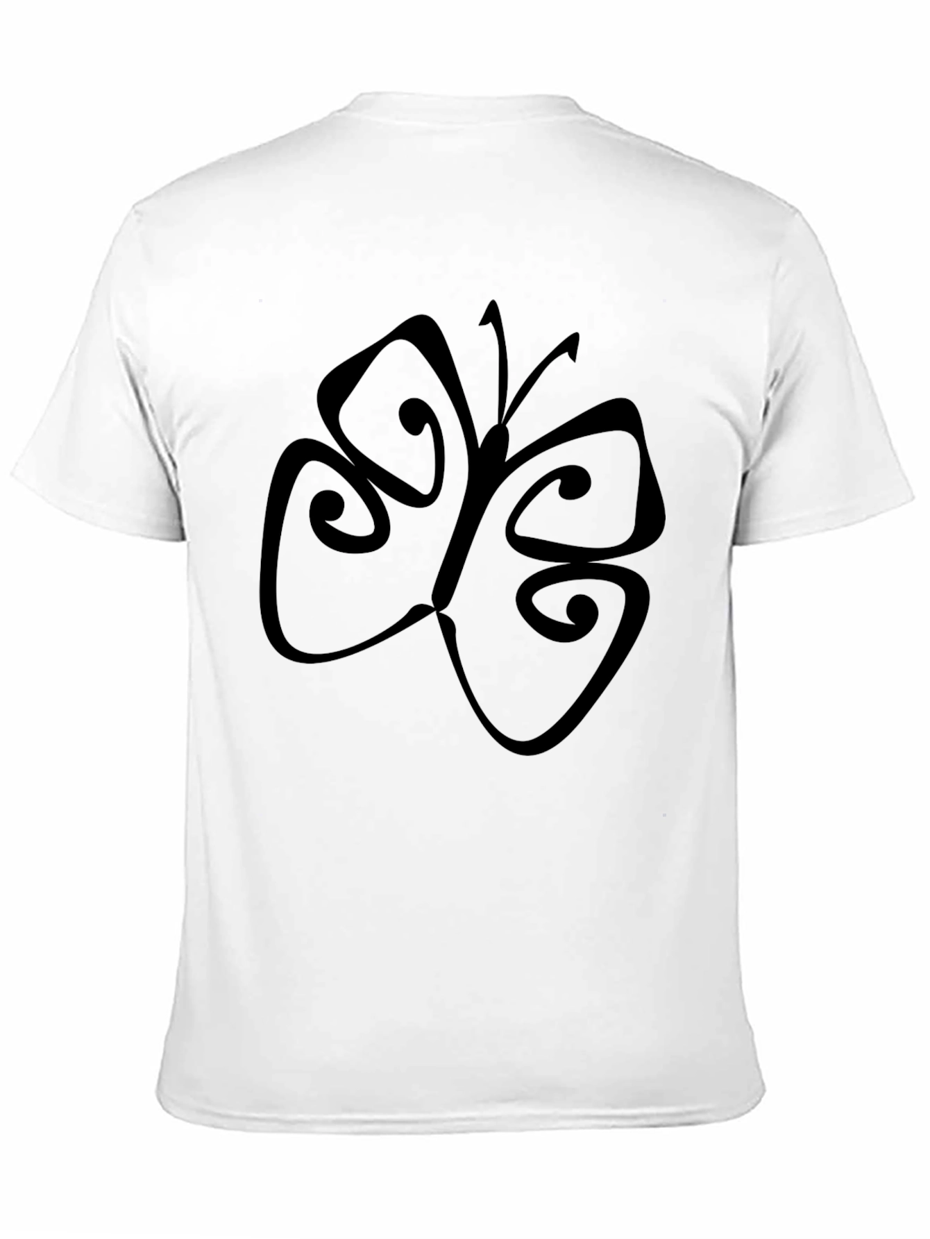 Black T-Shirt with Butterfly Design