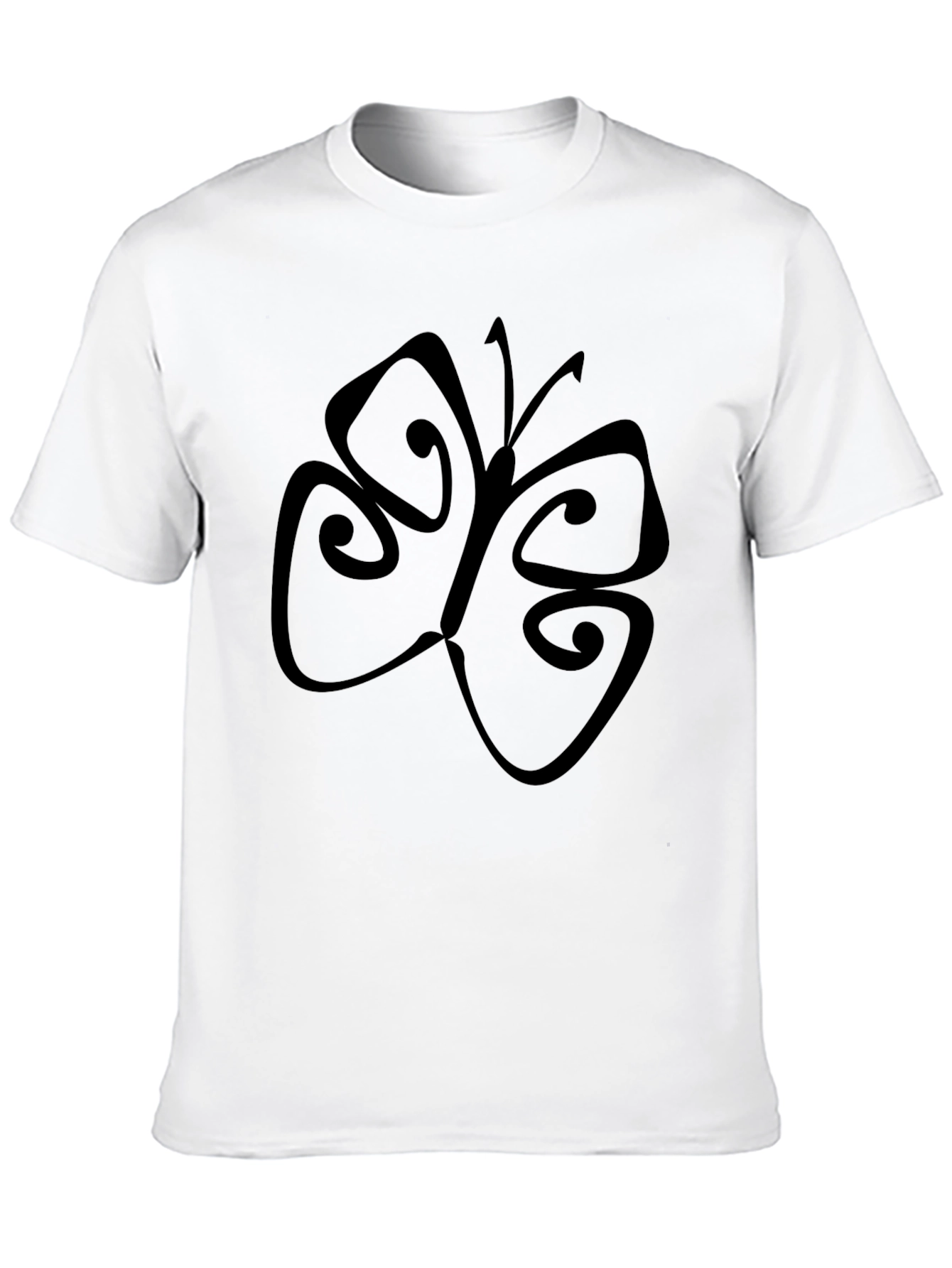 Black T-Shirt with Butterfly Design