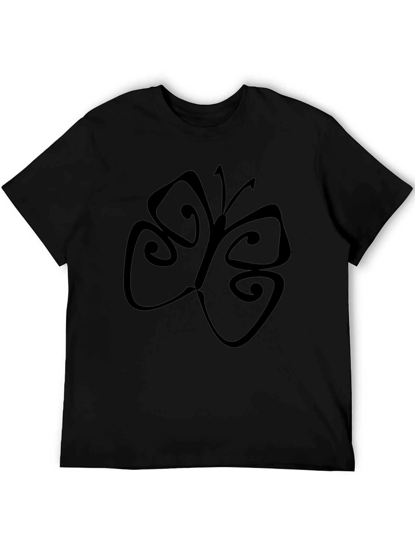 Black T-Shirt with Butterfly Design