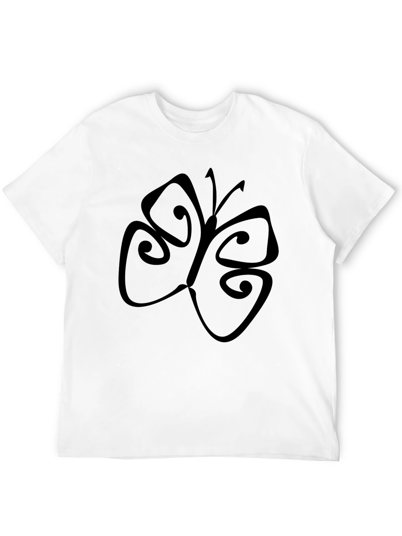 Black T-Shirt with Butterfly Design