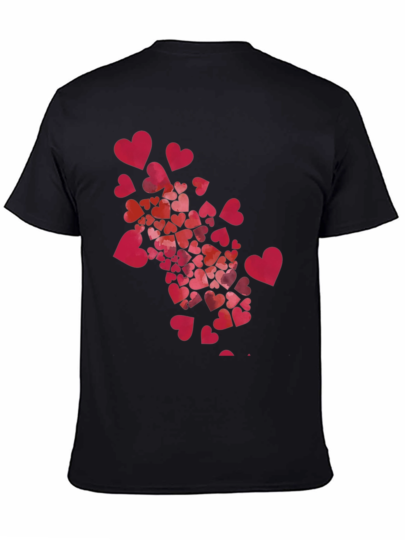 Heart Burst Graphic Black Tee Shirt Valentines Day