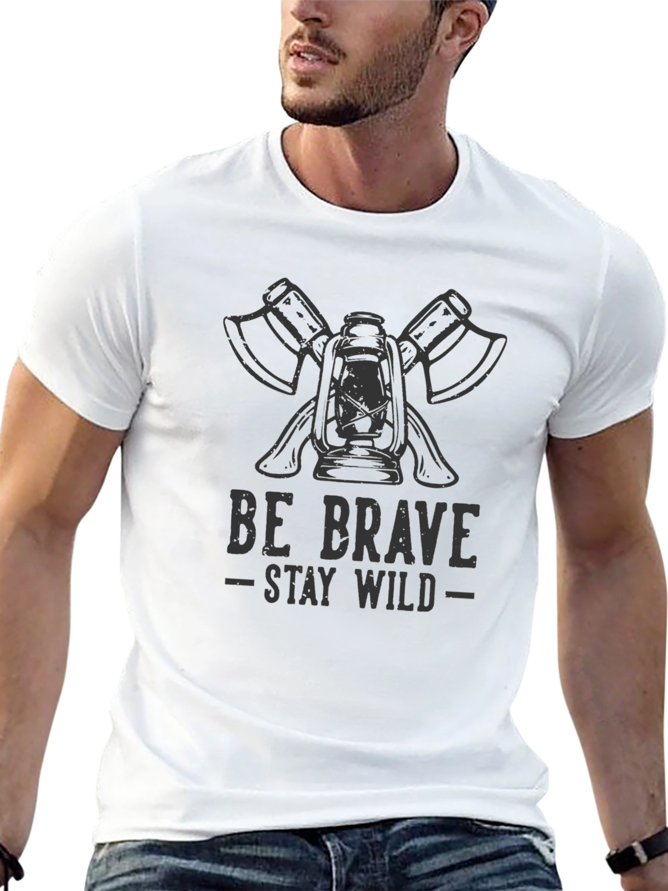 Be Brave Stay Wild Graphic Tee - Black