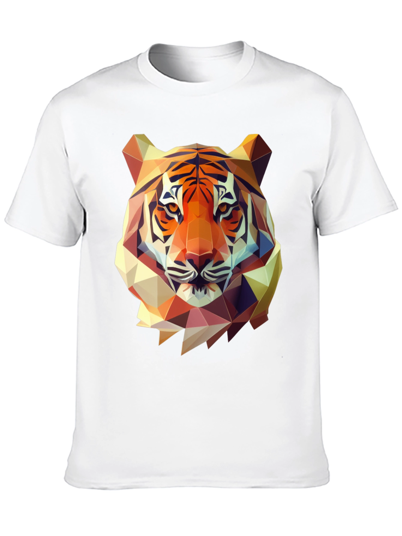 Geometric Tiger Graphic Tee - Mens Black T-Shirt