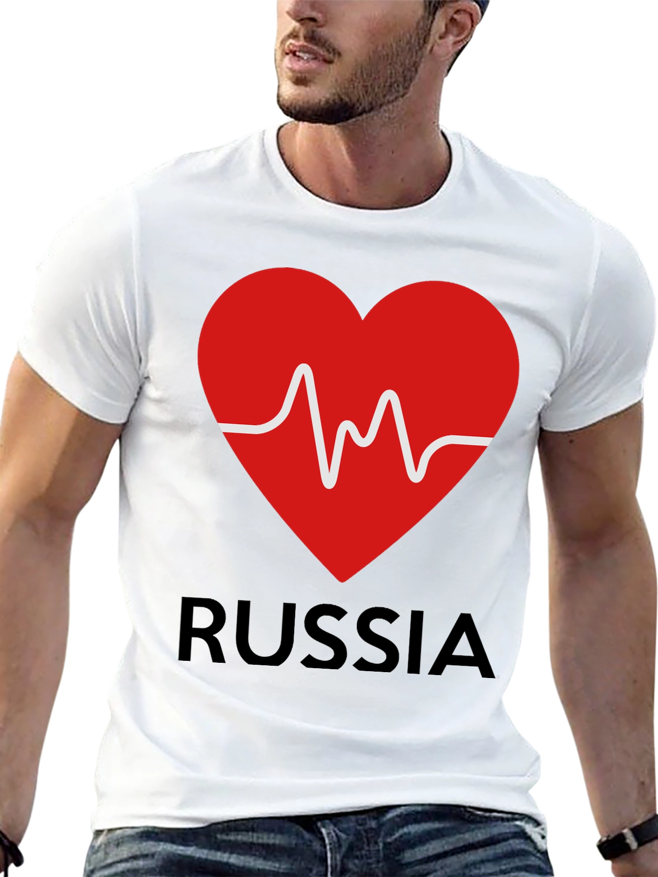 Russia Heartbeat T-Shirt - Stylish Graphic Tee