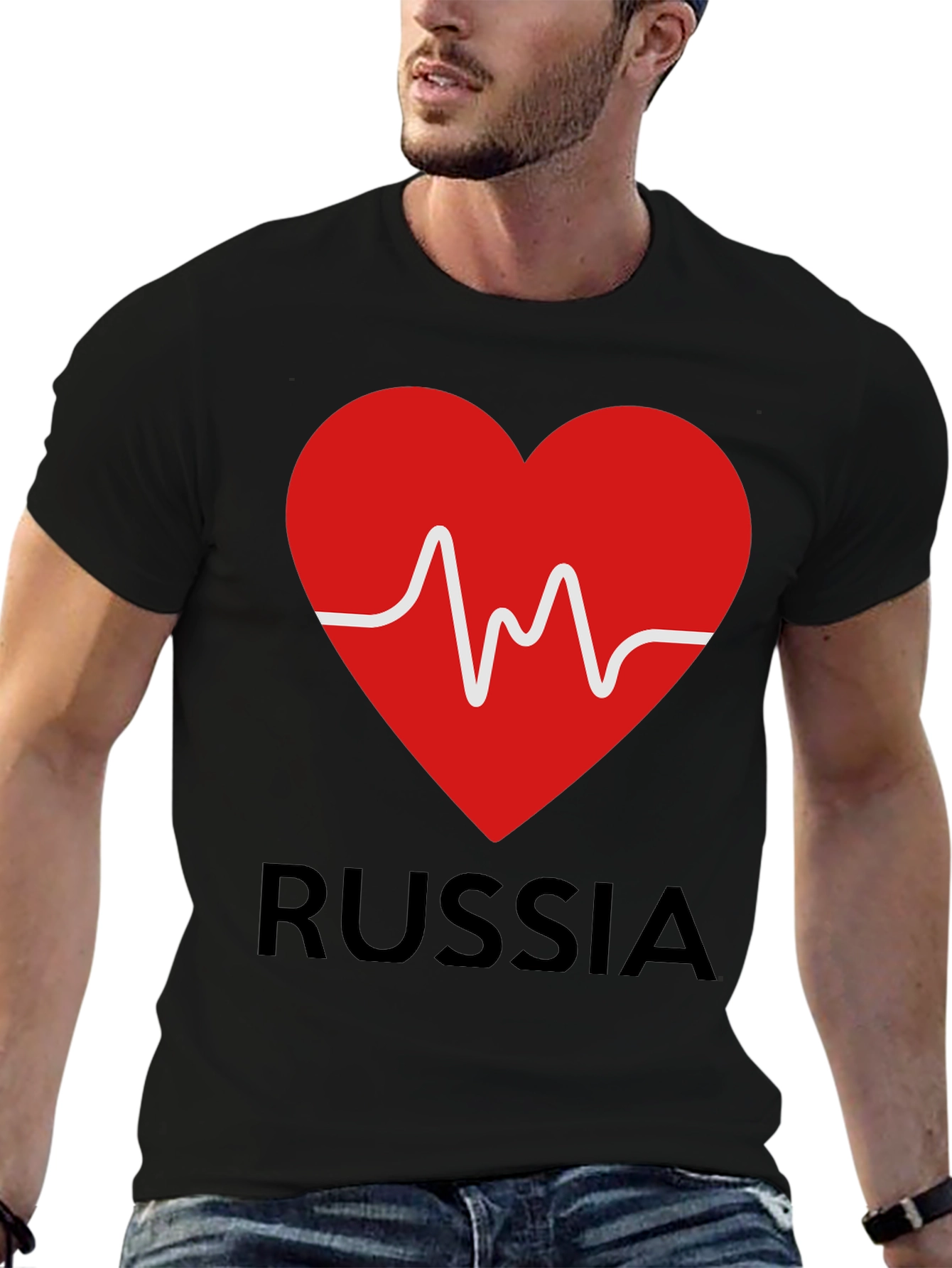 Russia Heartbeat T-Shirt - Stylish Graphic Tee