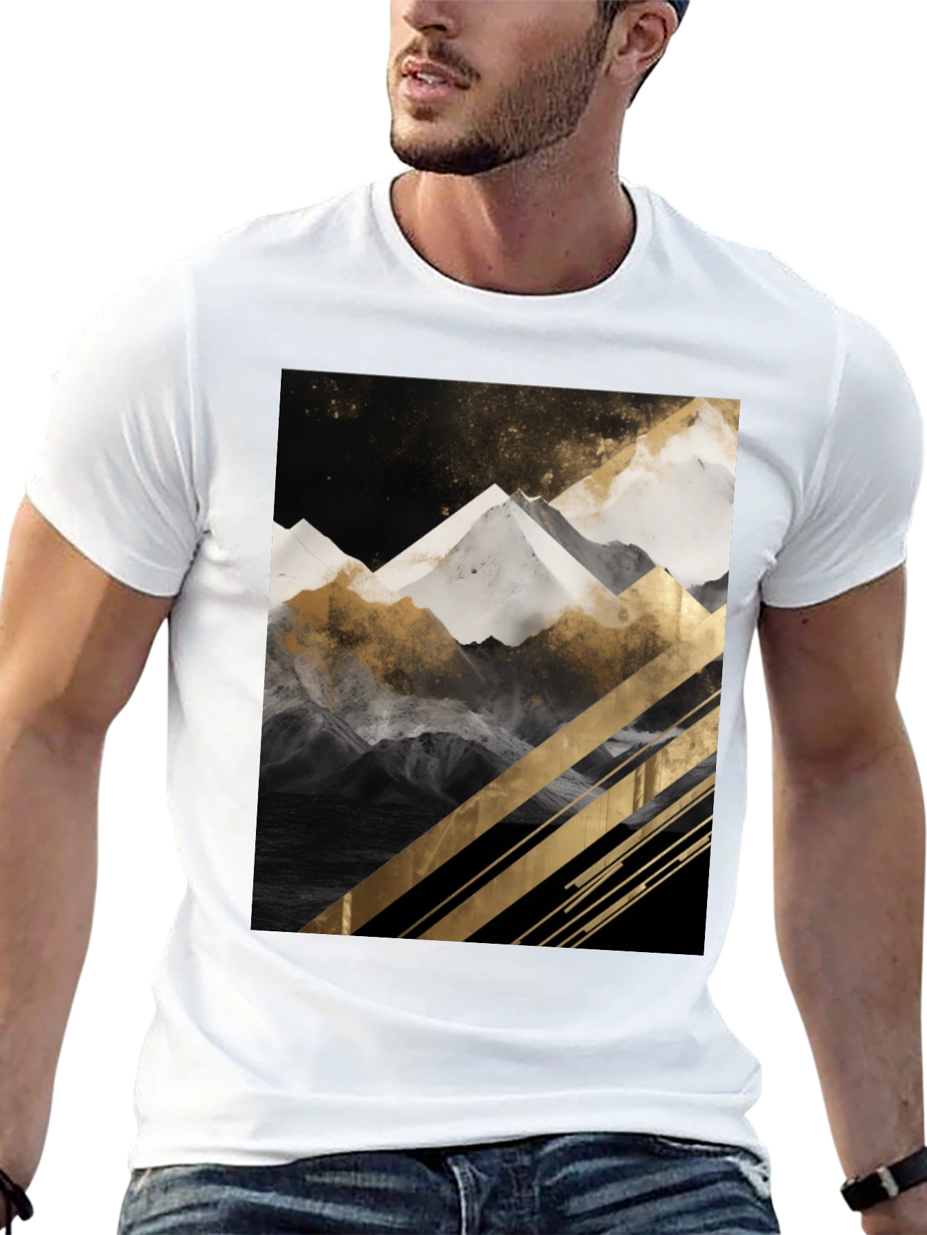 Mountain Graphic Tee - Modern Art T-Shirt