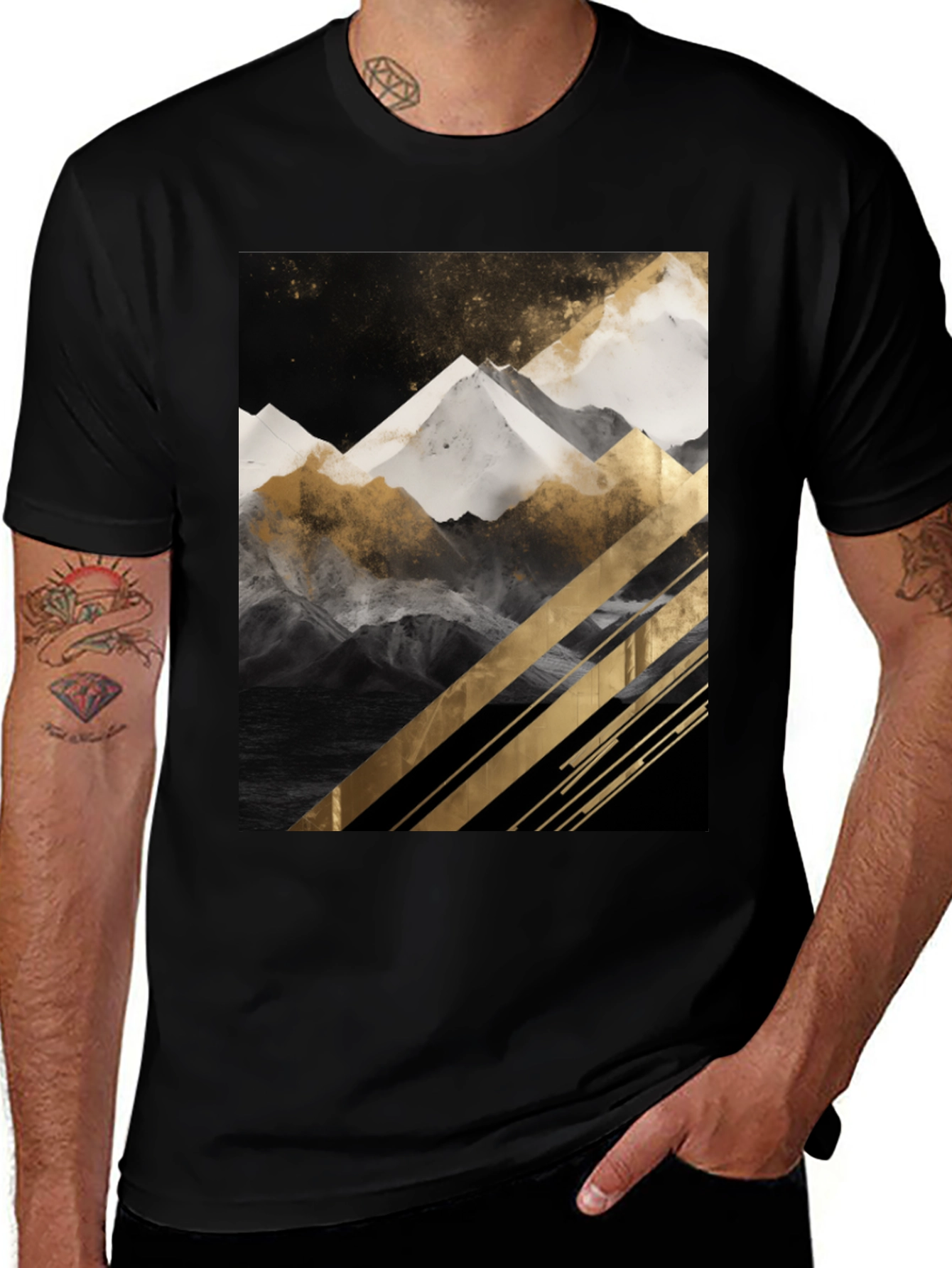 Mountain Graphic Tee - Modern Art T-Shirt