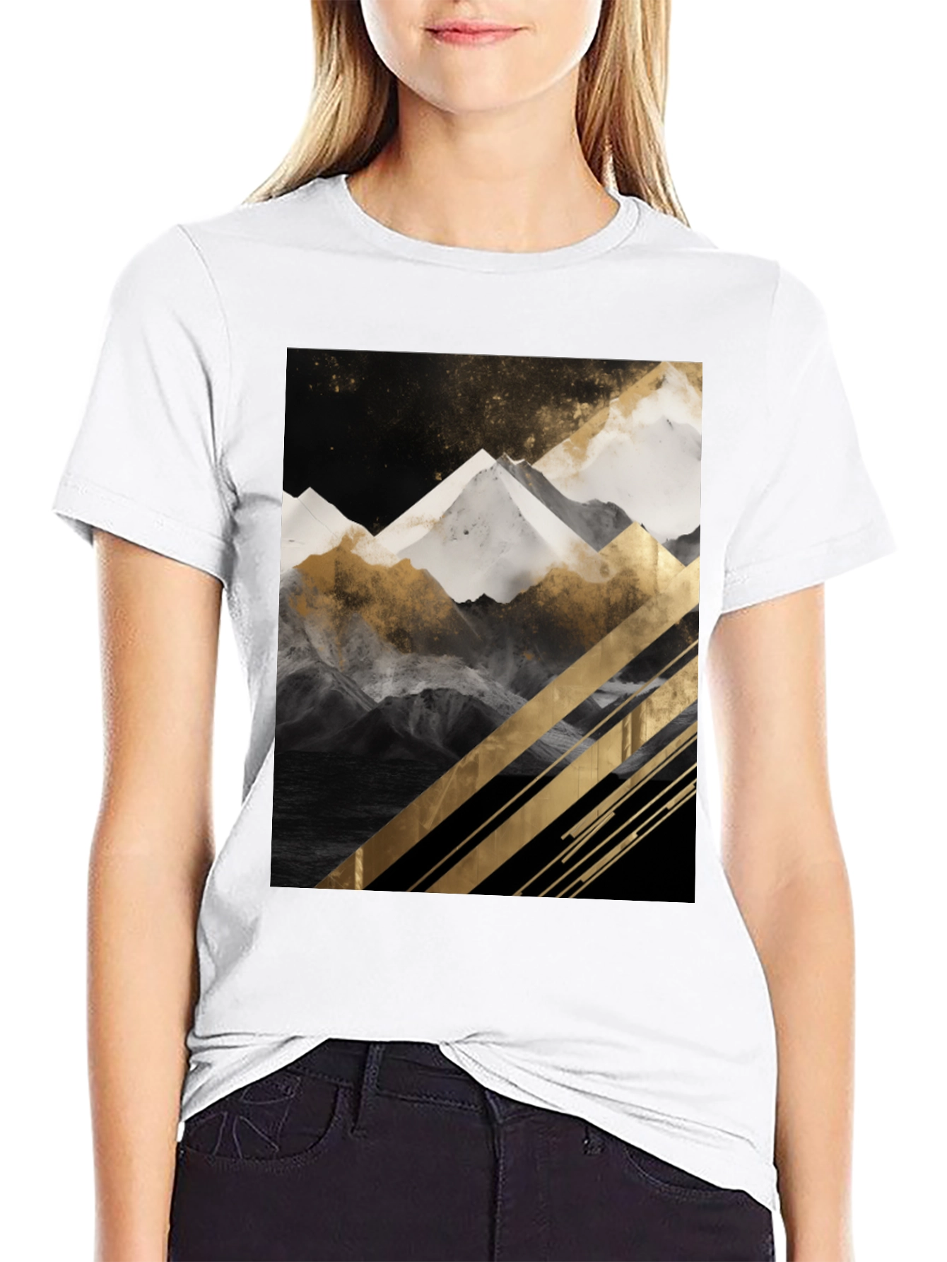 Mountain Graphic Tee - Modern Art T-Shirt