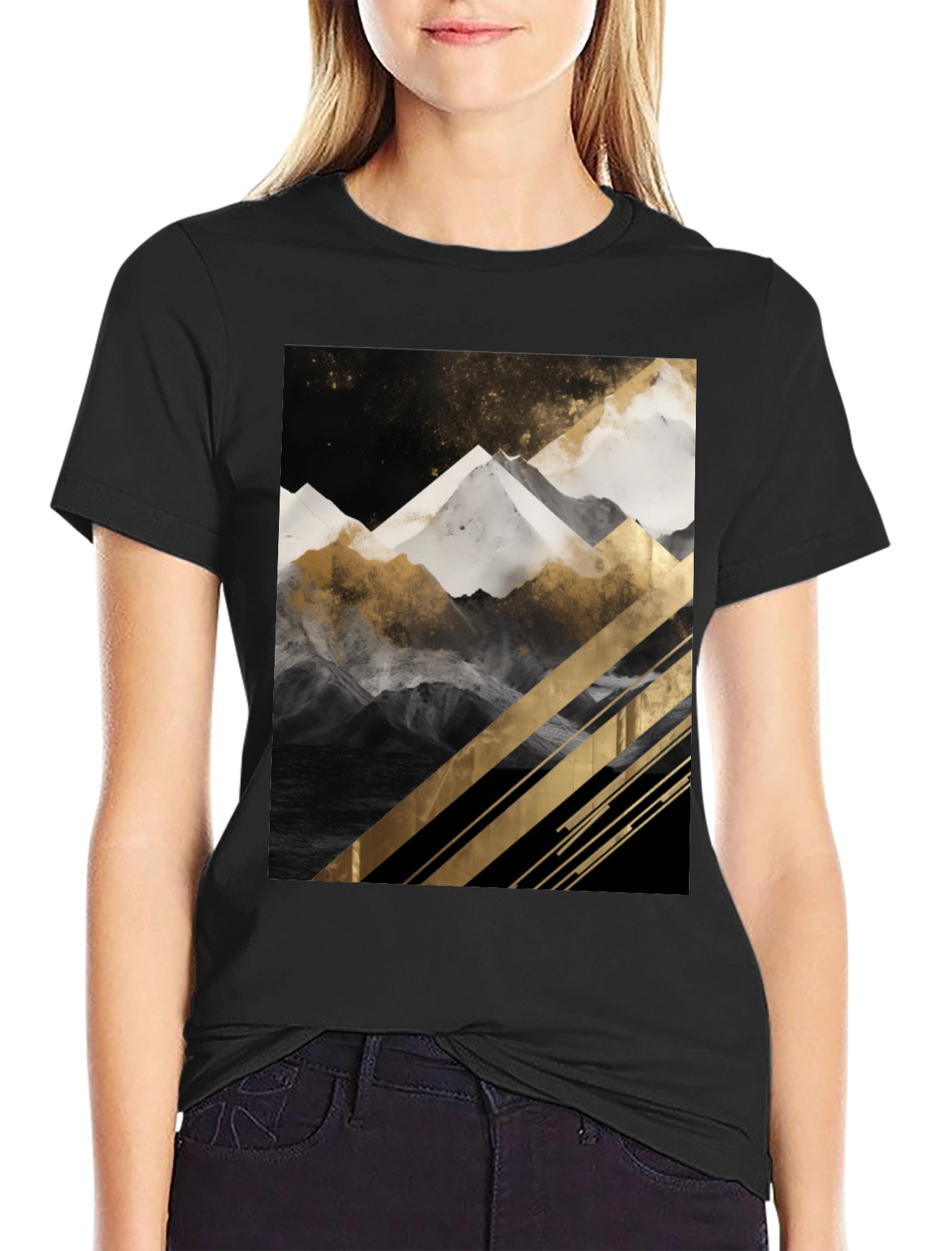 Mountain Graphic Tee - Modern Art T-Shirt