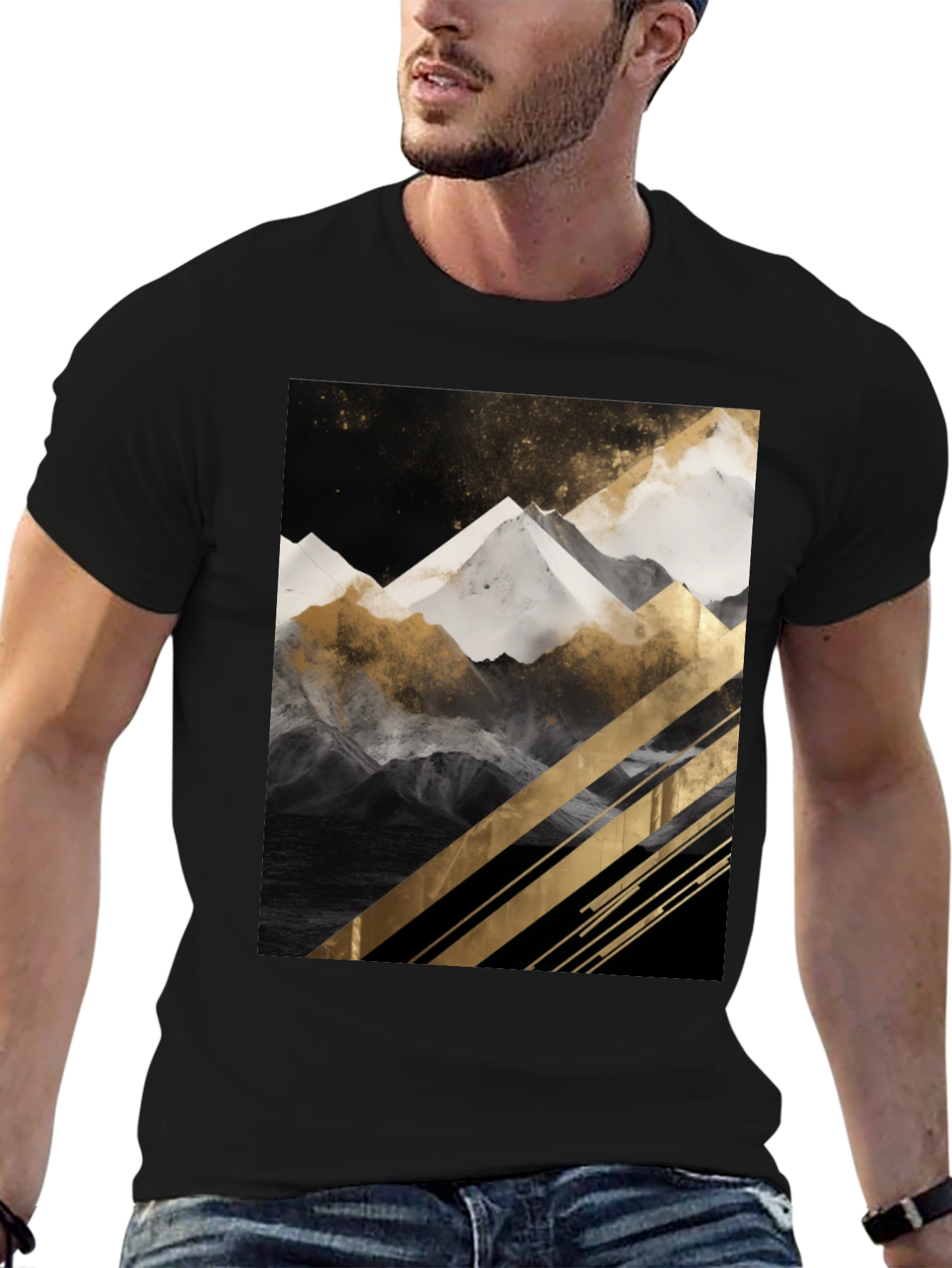 Mountain Graphic Tee - Modern Art T-Shirt