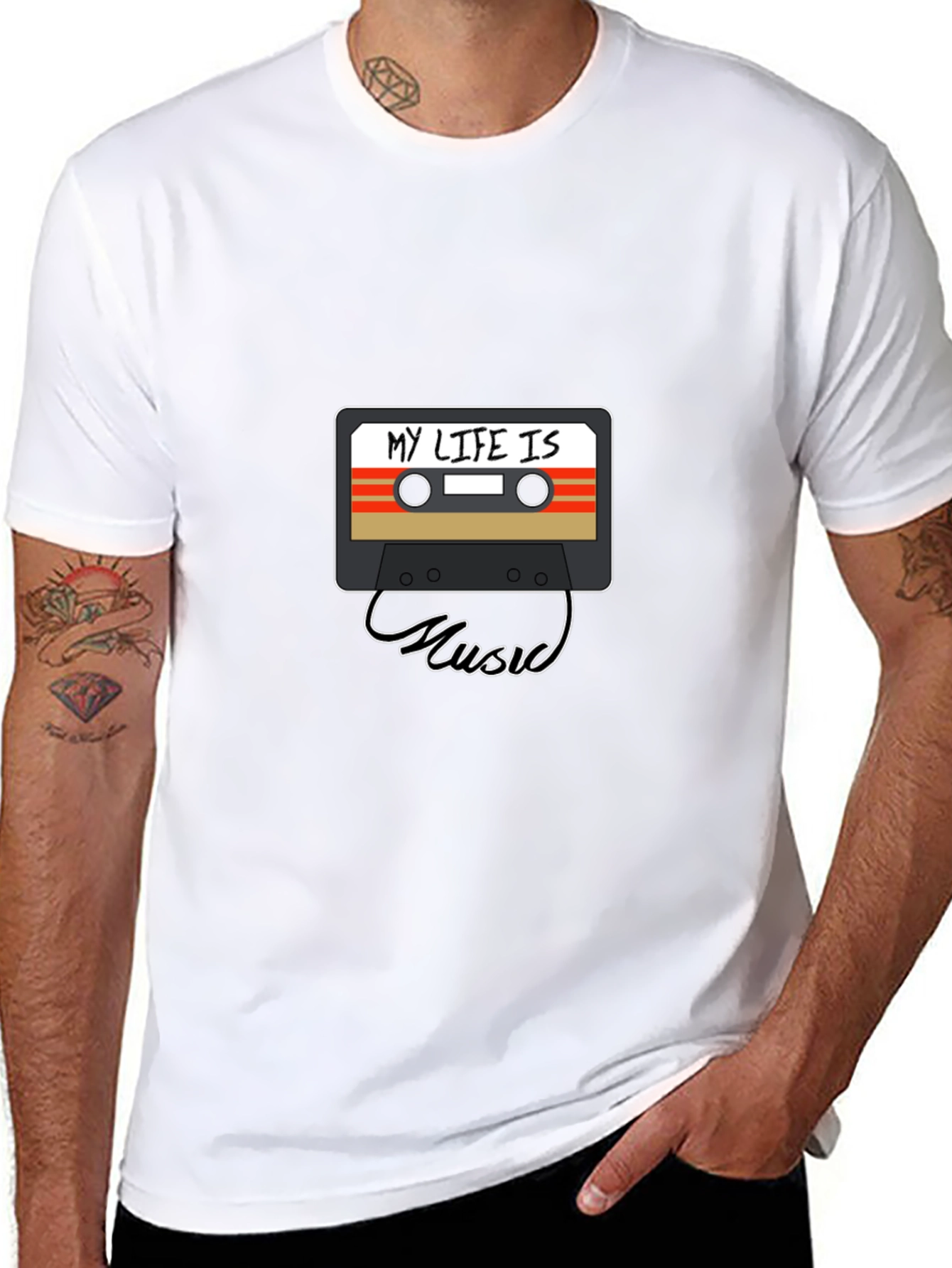 My Life Is Music Cassette Tape Graphic Tee