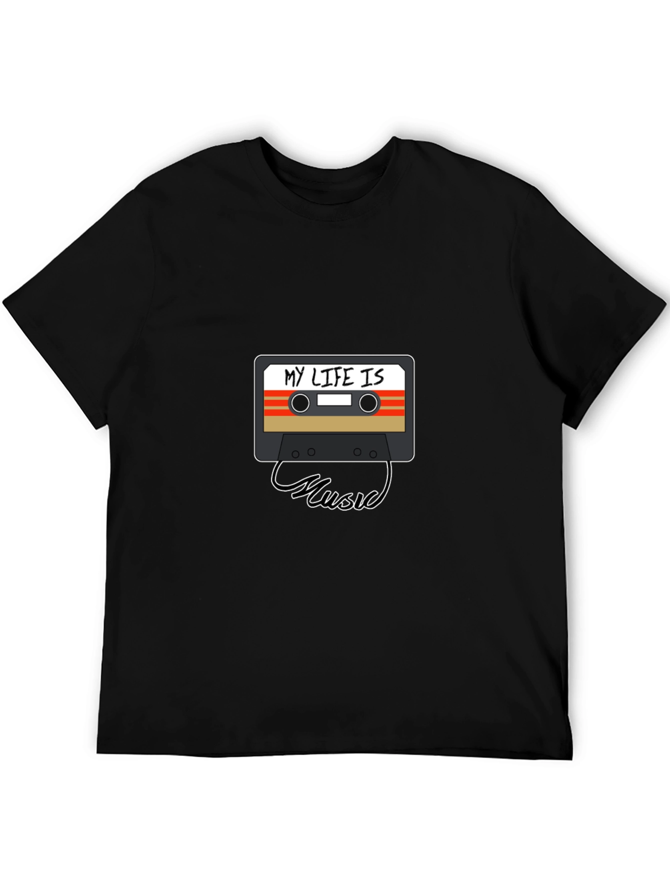 My Life Is Music Cassette Tape Graphic Tee