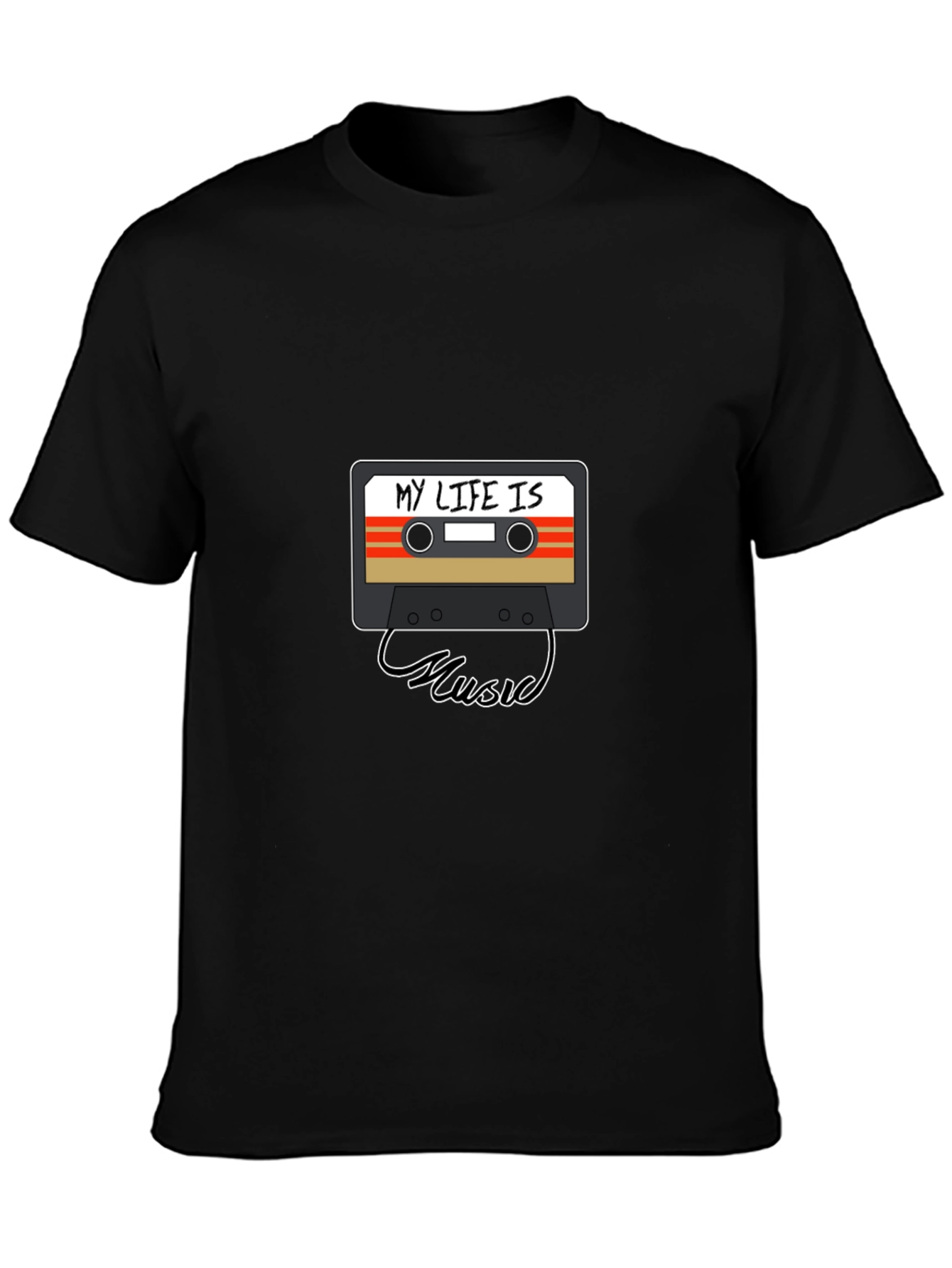 My Life Is Music Cassette Tape Graphic Tee