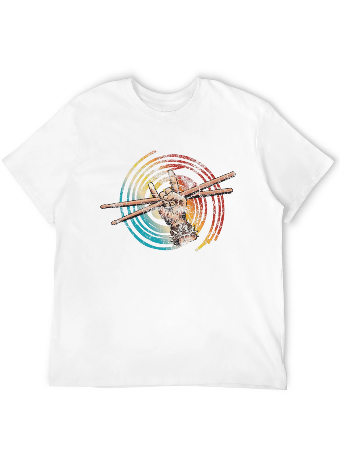 Retro Drummer Hand T-Shirt