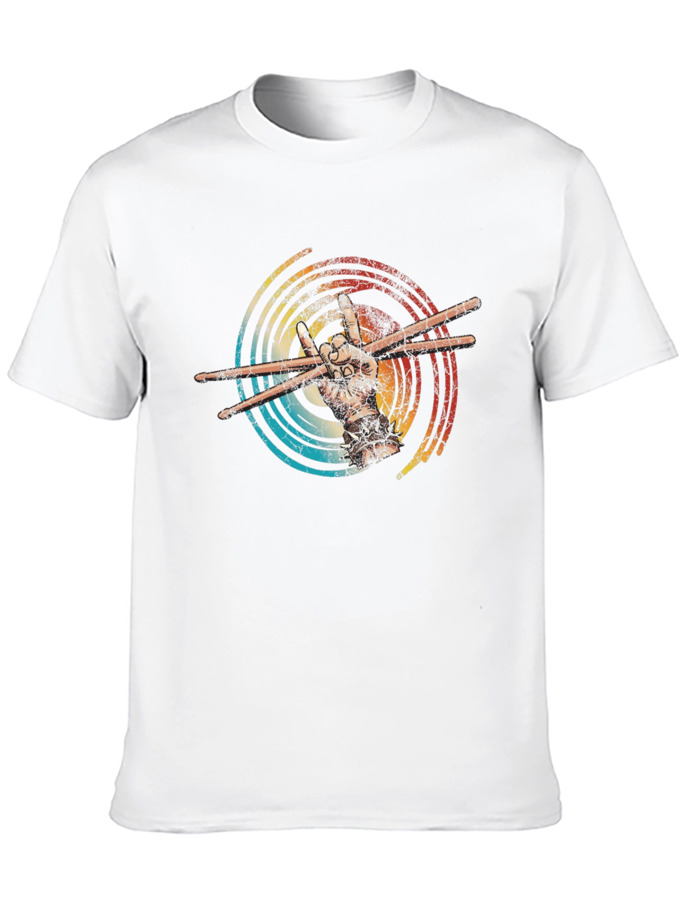 Retro Drummer Hand T-Shirt