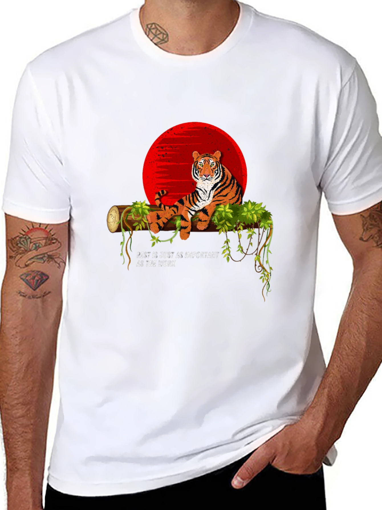 Tiger Resting on Log Graphic T-Shirt