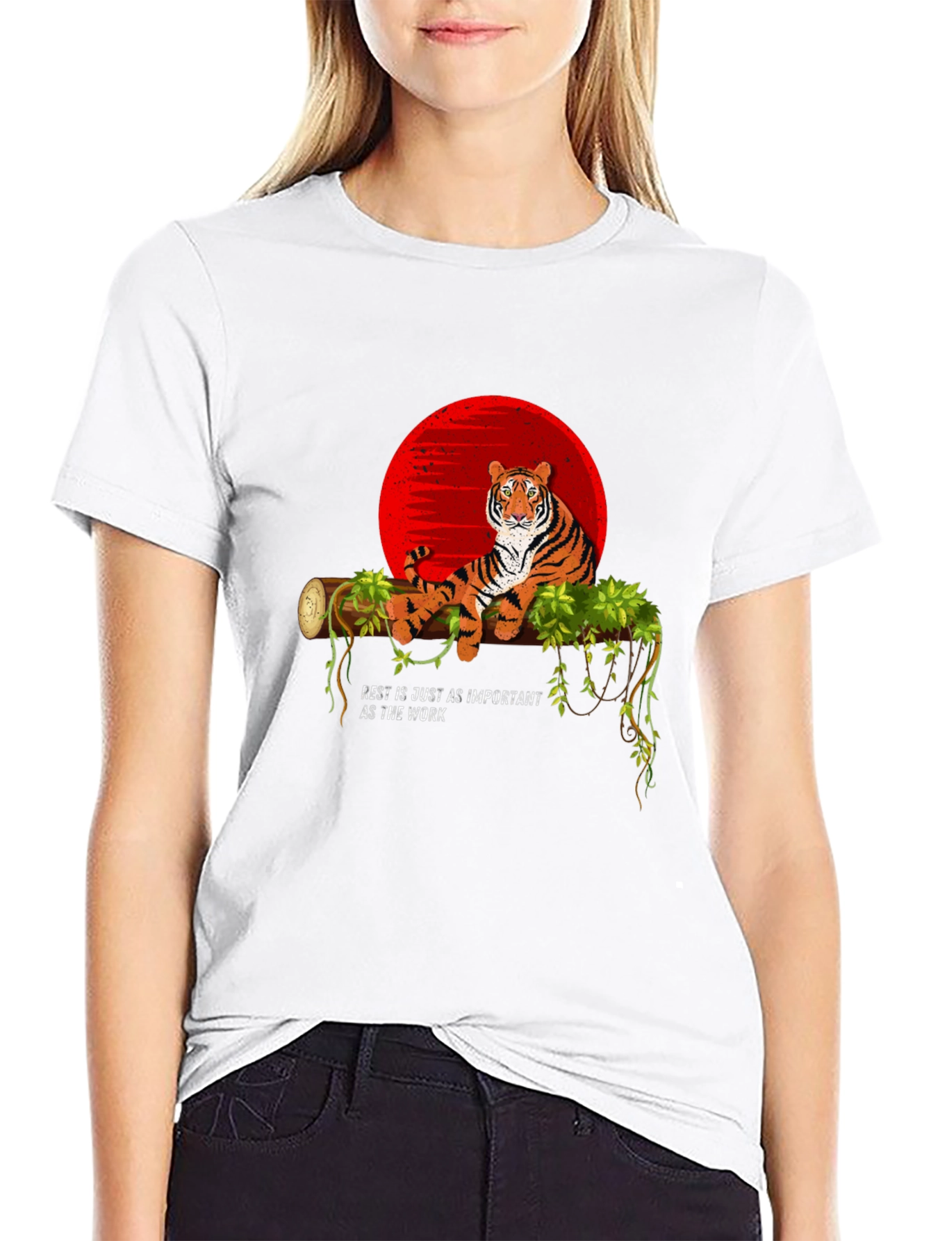 Tiger Resting on Log Graphic T-Shirt