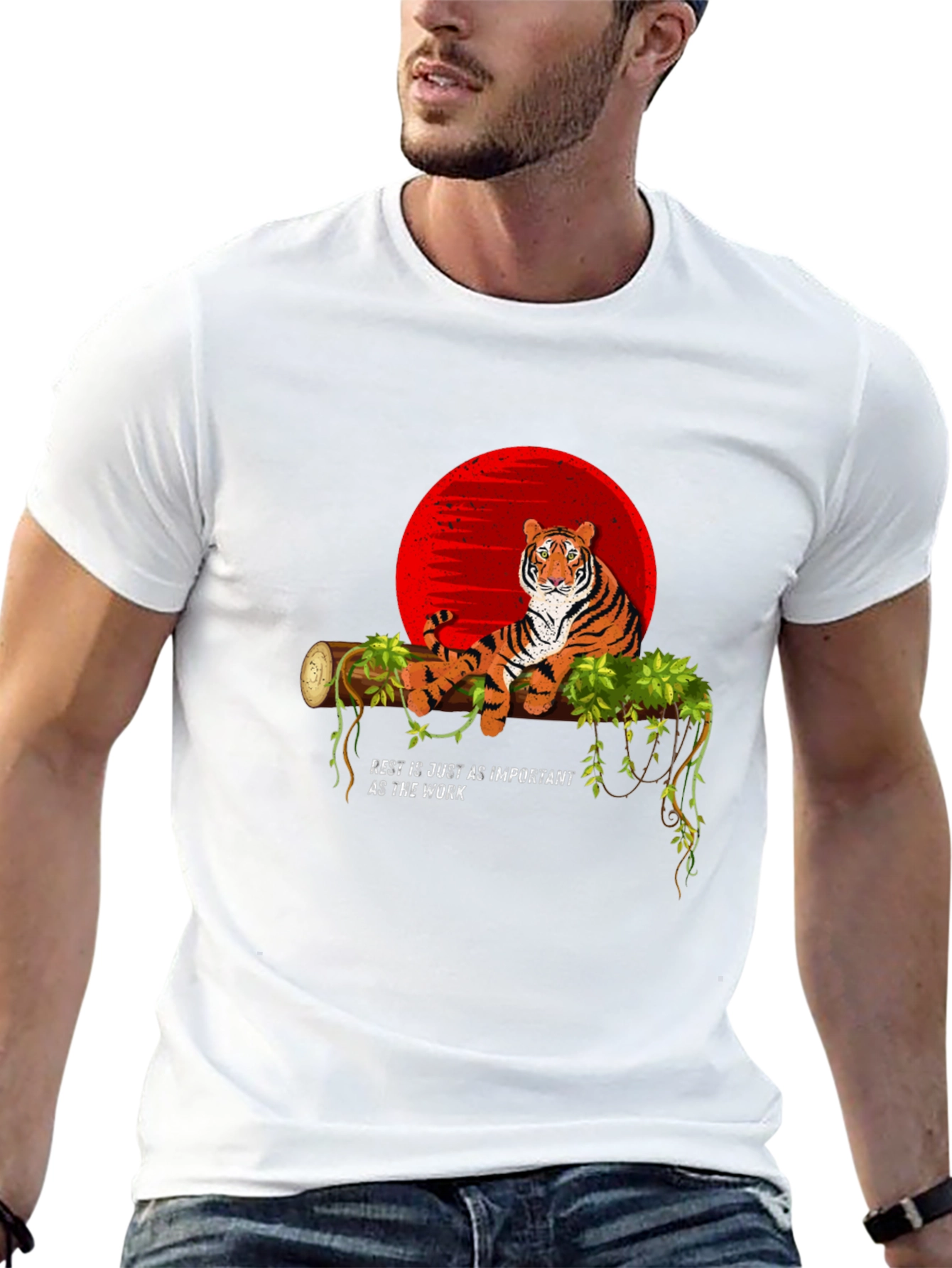 Tiger Resting on Log Graphic T-Shirt