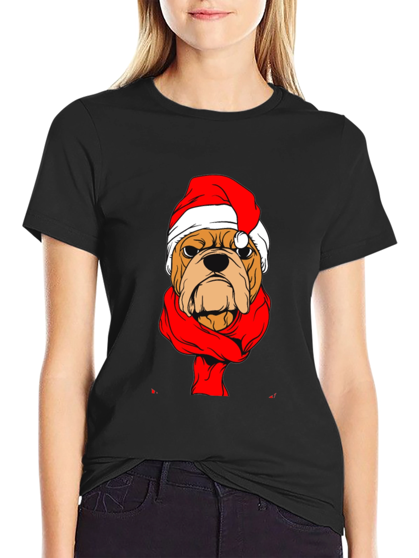 Christmas Bulldog Graphic Tee