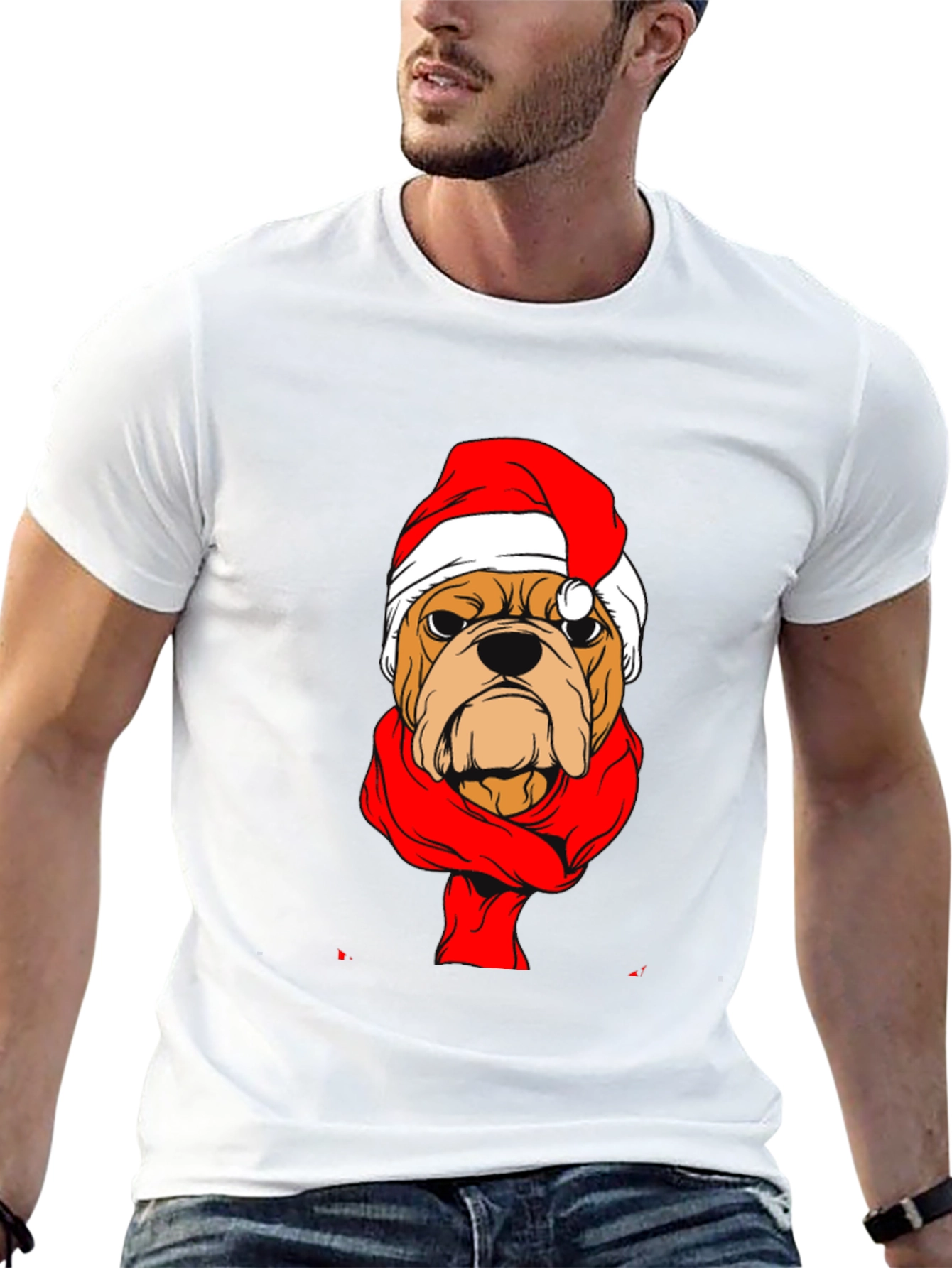 Christmas Bulldog Graphic Tee