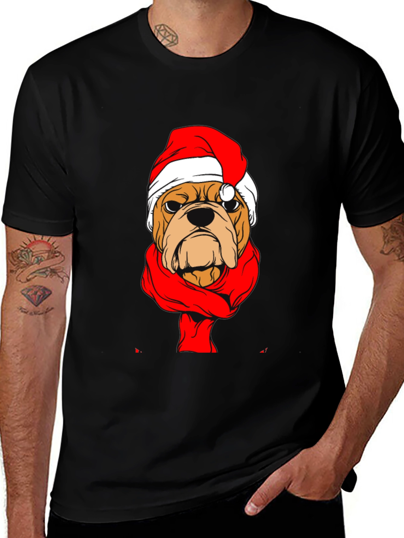 Christmas Bulldog Graphic Tee