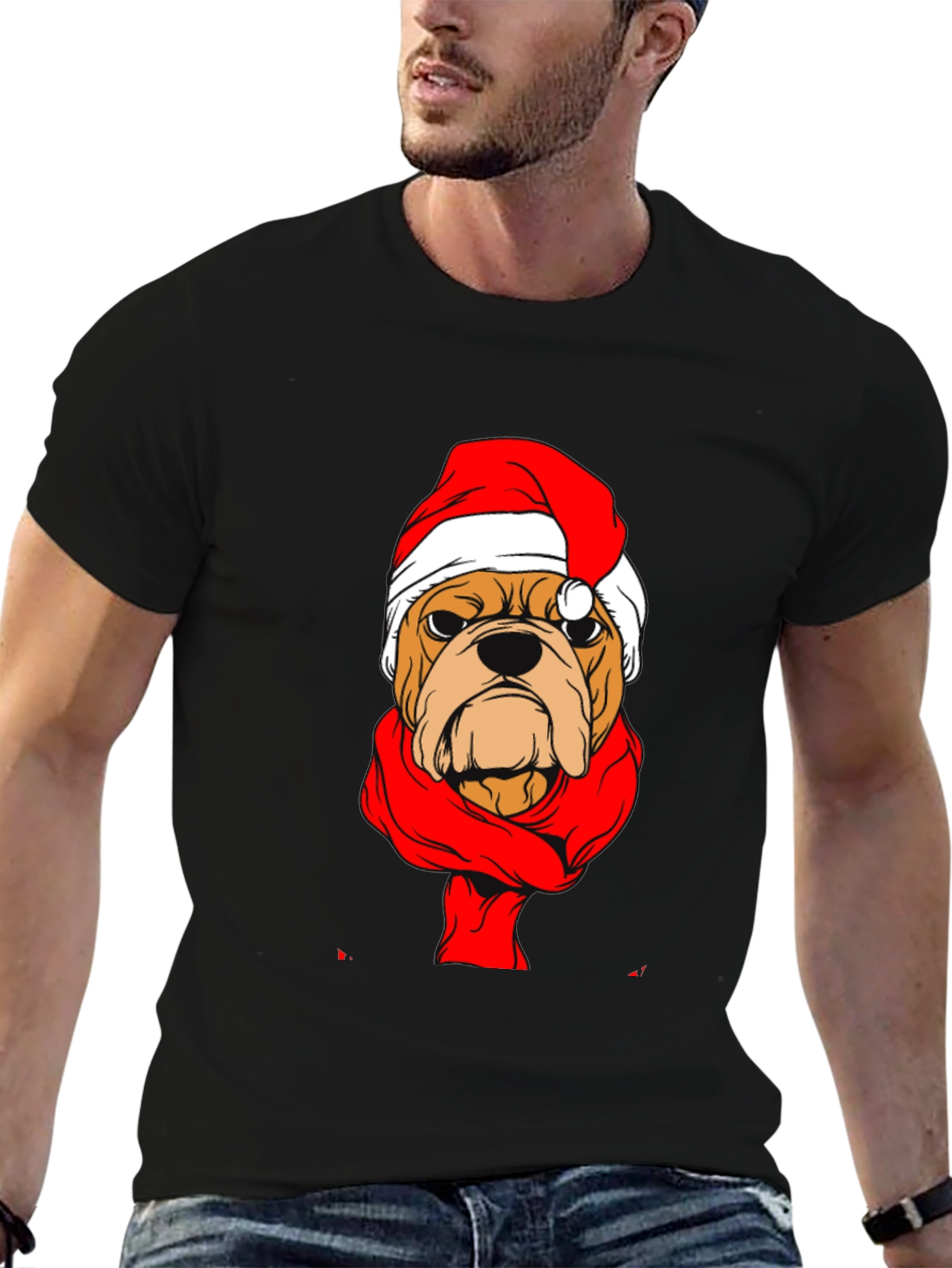 Christmas Bulldog Graphic Tee
