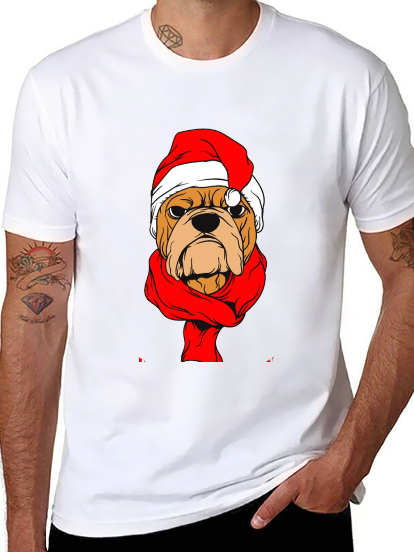Christmas Bulldog Graphic Tee