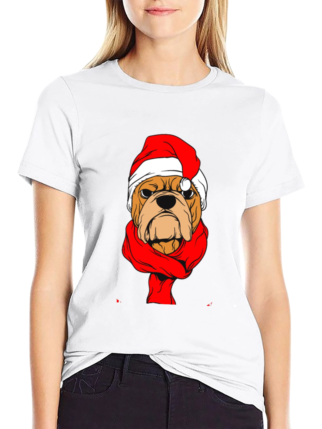 Christmas Bulldog Graphic Tee
