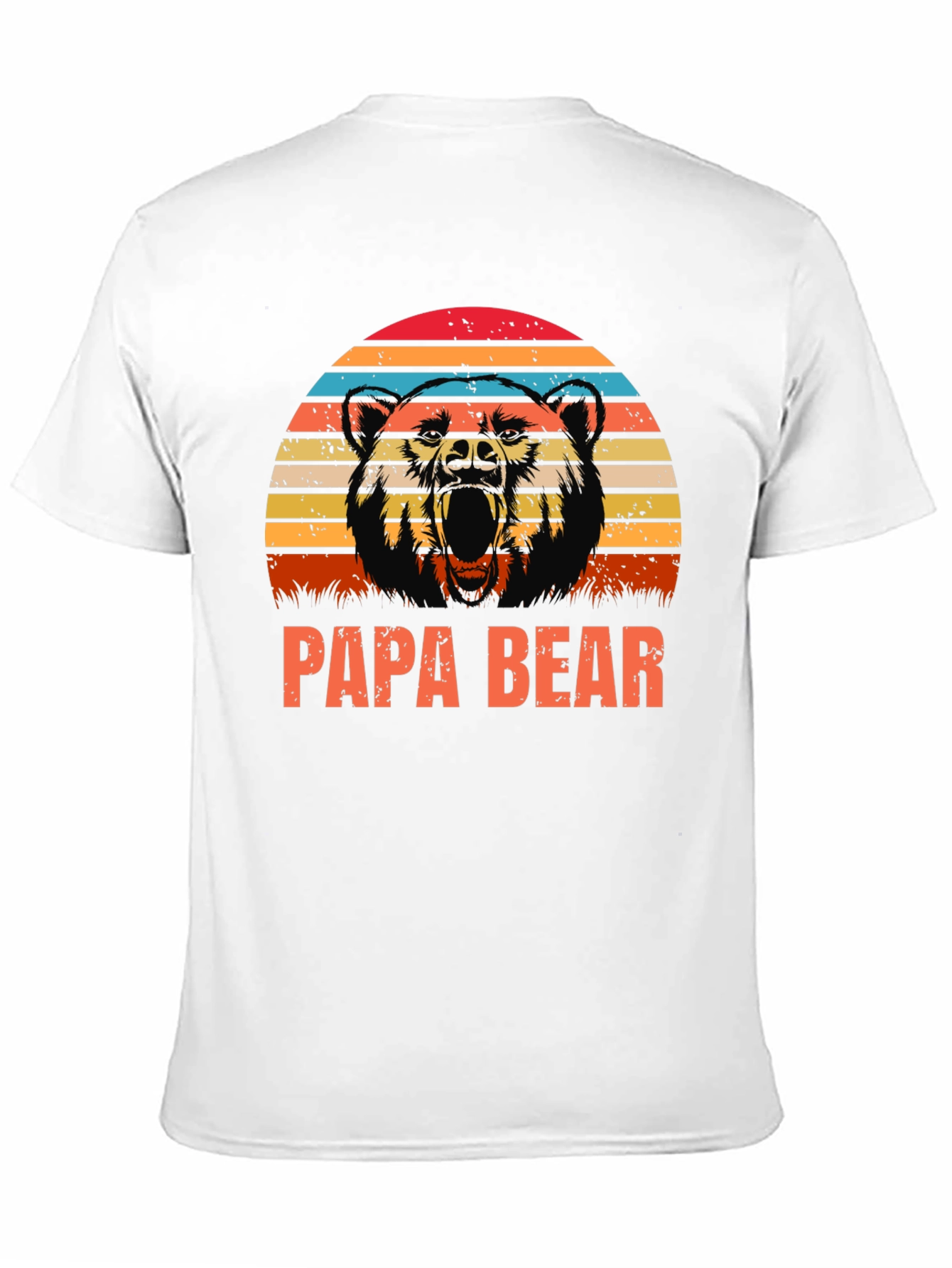 Papa Bear Graphic Tee - Retro Style Black Shirt