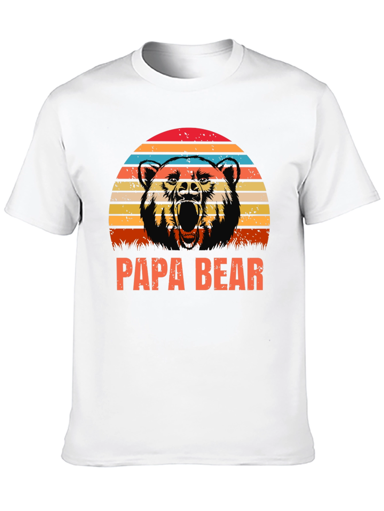 Papa Bear Graphic Tee - Retro Style Black Shirt