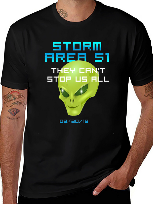 Storm Area 51 Alien Graphic T-Shirt Conspiracy Tee