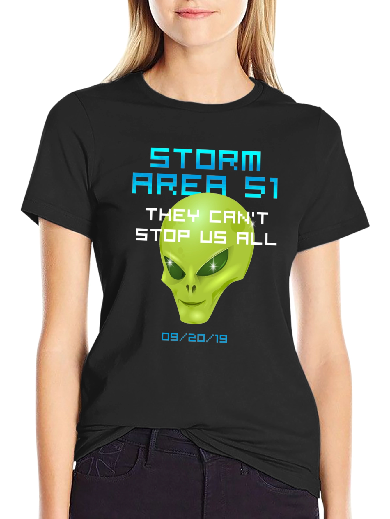 Storm Area 51 Alien Graphic T-Shirt Conspiracy Tee
