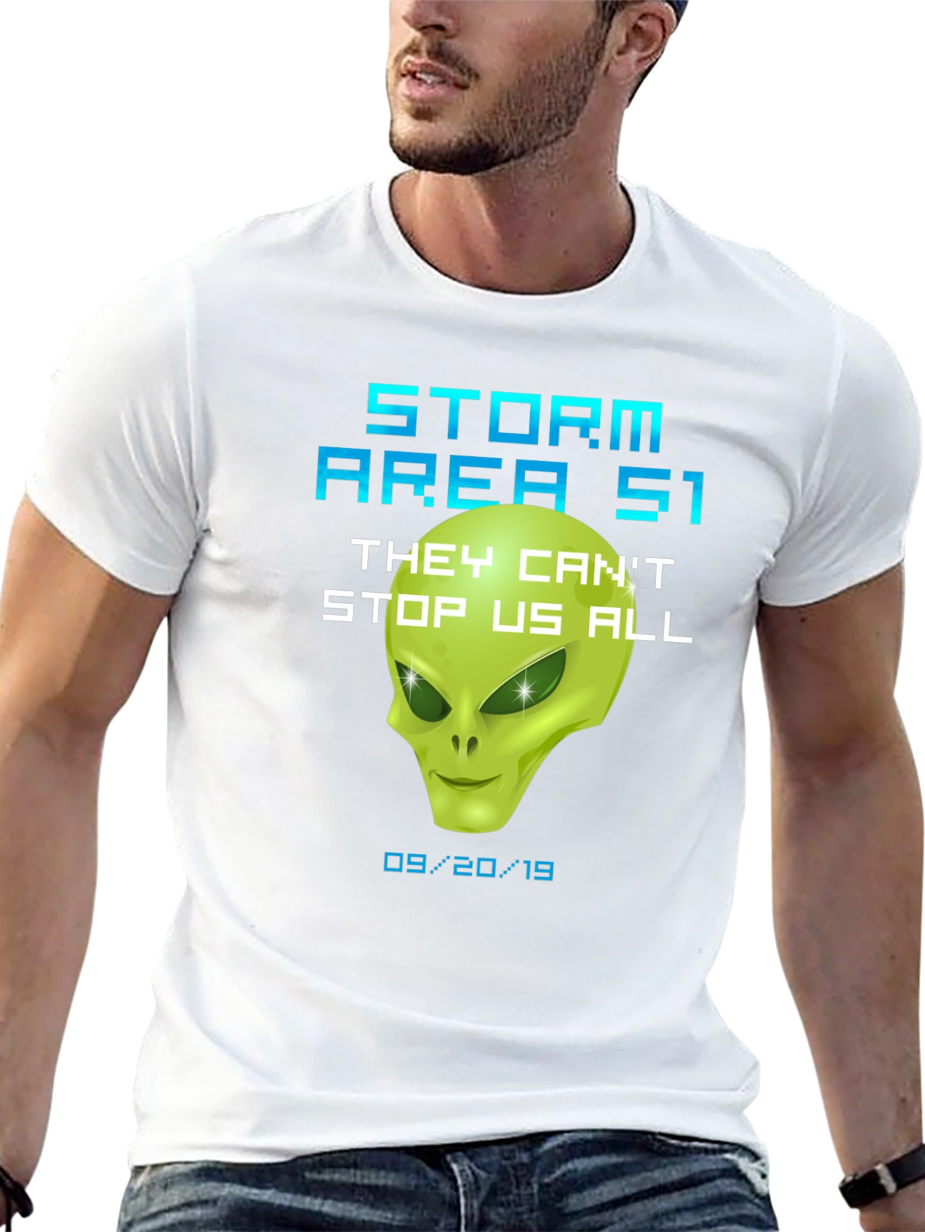 Storm Area 51 Alien Graphic T-Shirt Conspiracy Tee