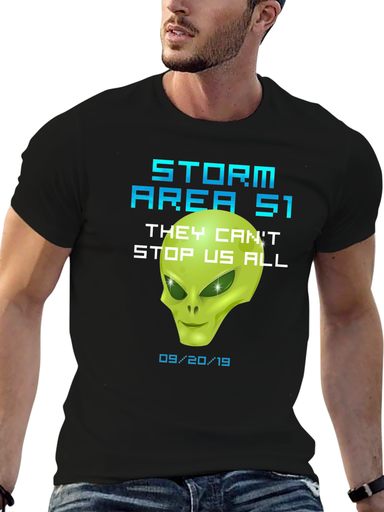Storm Area 51 Alien Graphic T-Shirt Conspiracy Tee