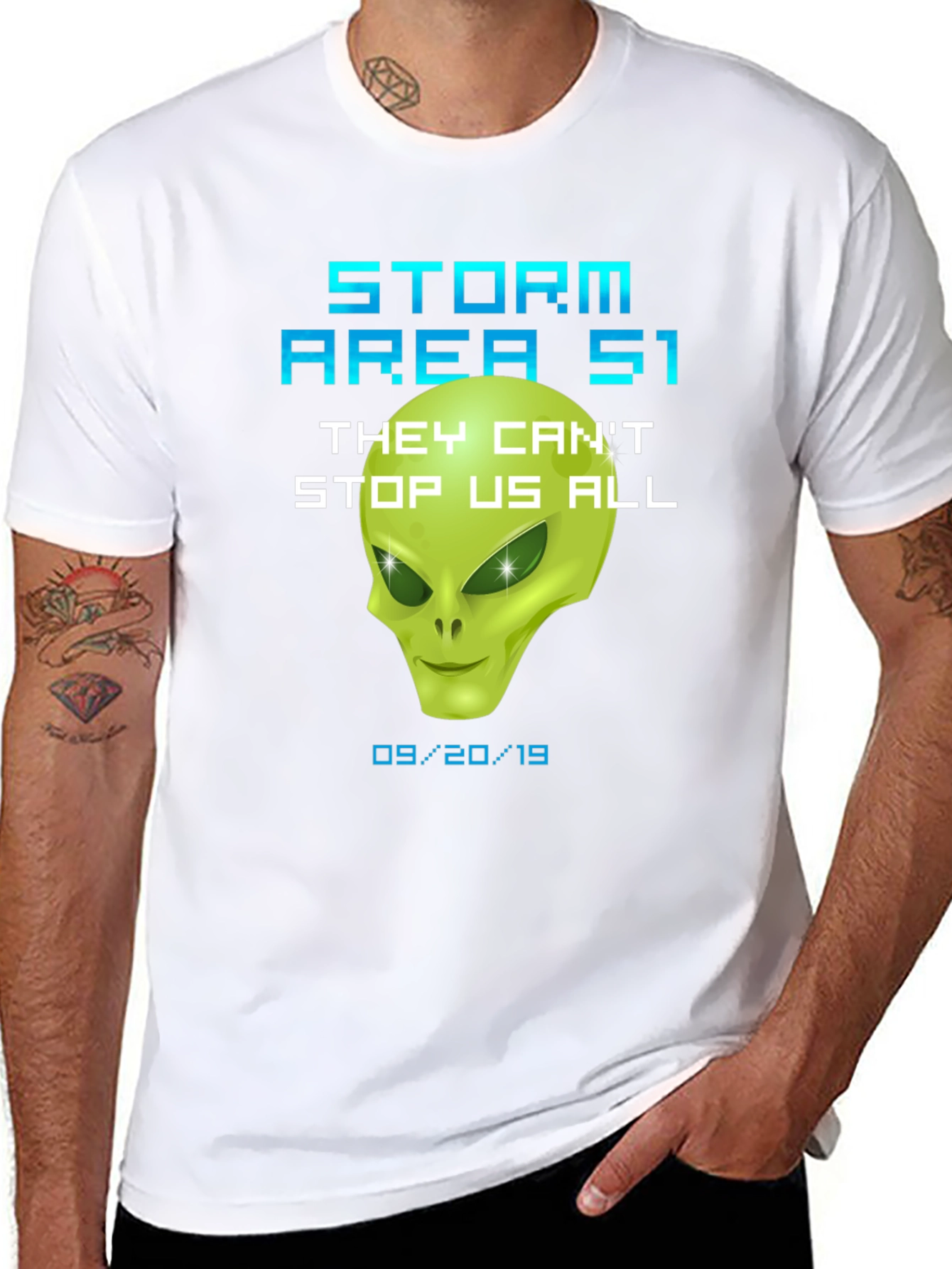 Storm Area 51 Alien Graphic T-Shirt Conspiracy Tee