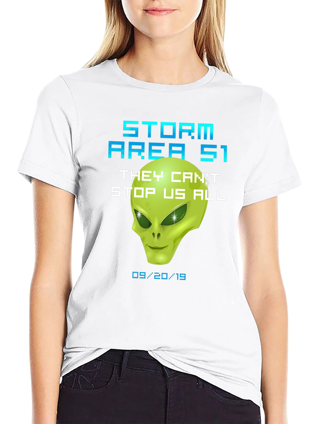 Storm Area 51 Alien Graphic T-Shirt Conspiracy Tee