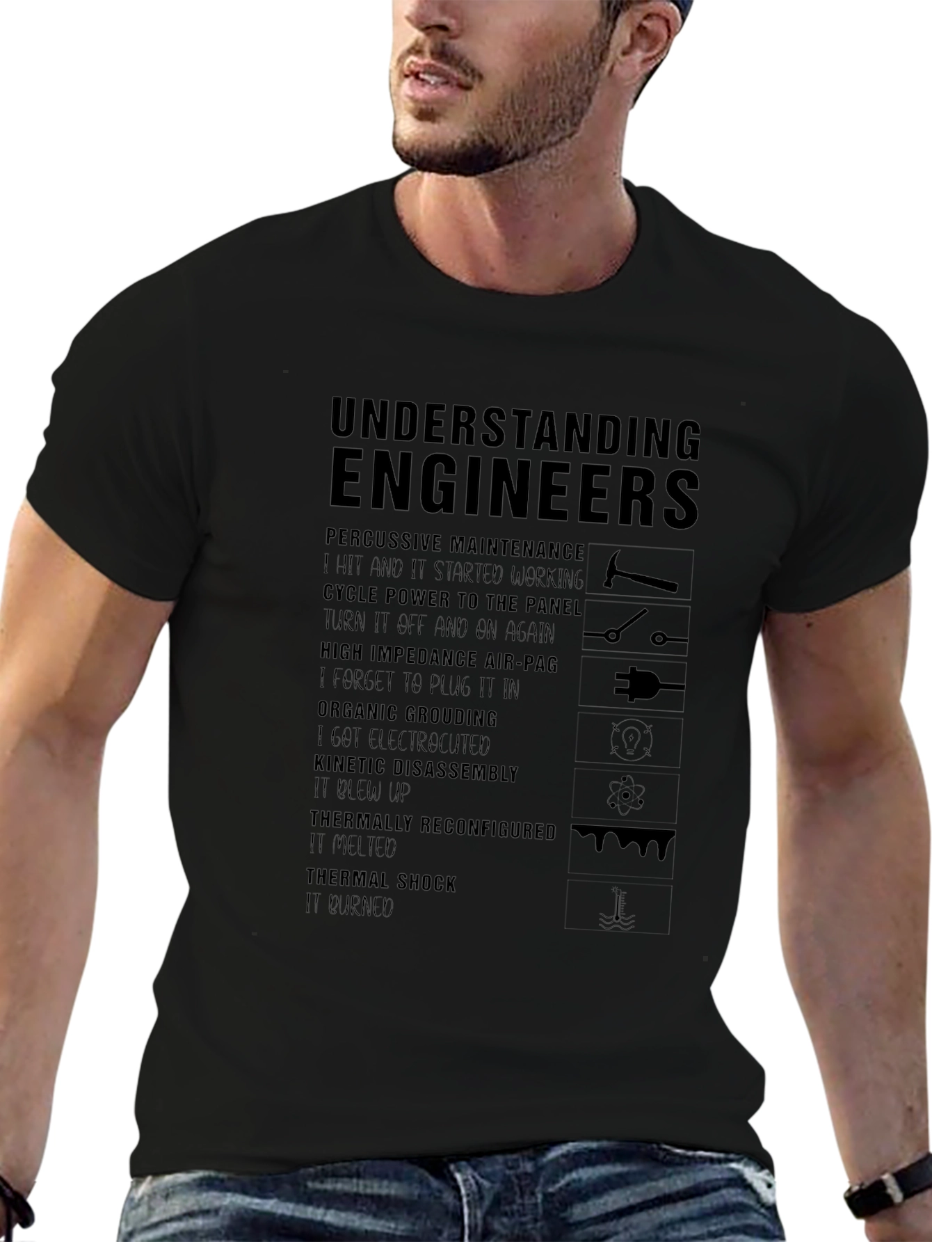 Understanding Engineers Black Graphic Tee
