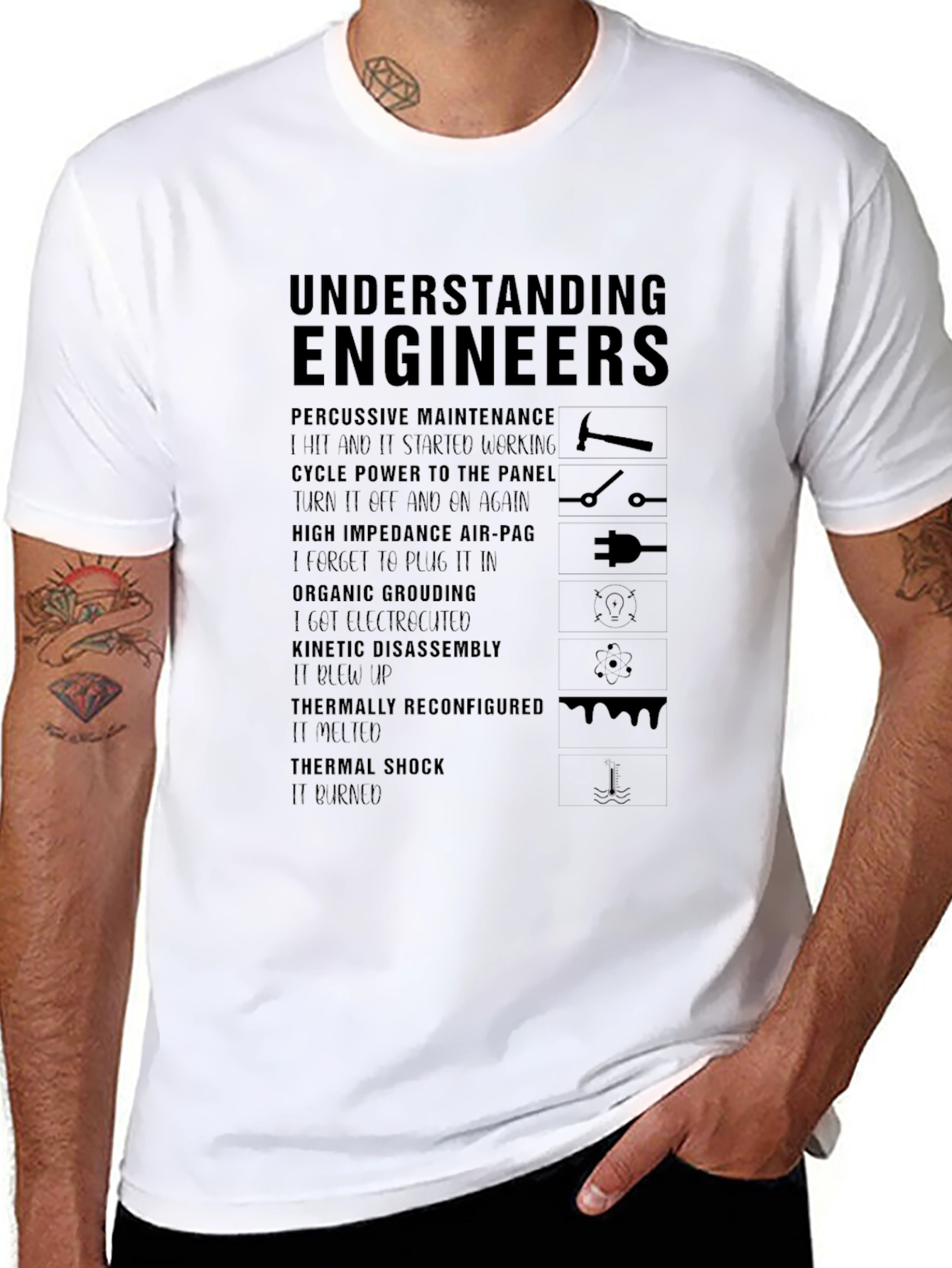 Understanding Engineers Black Graphic Tee